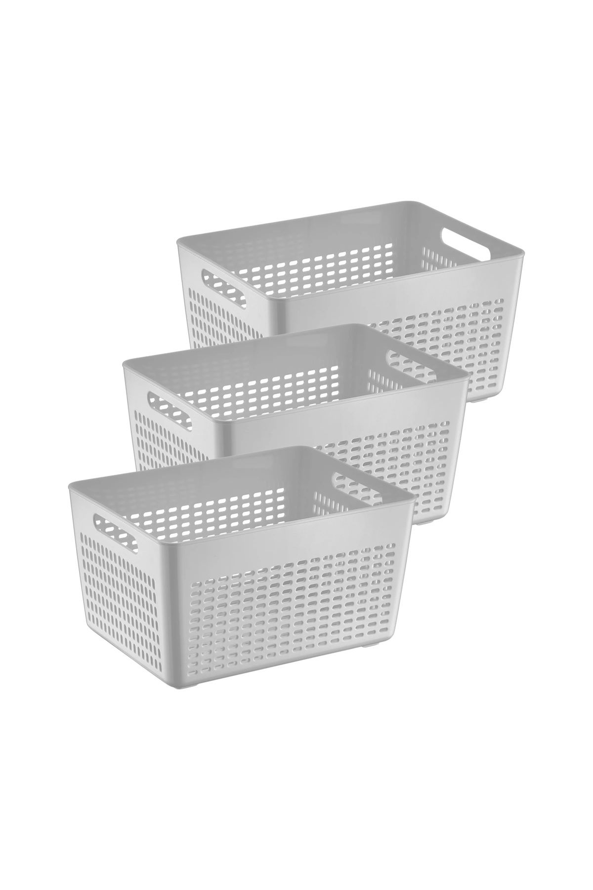 Arar Home Gri 3'lü 2.5 Litre Dolap içi Organizer Düzenleyici