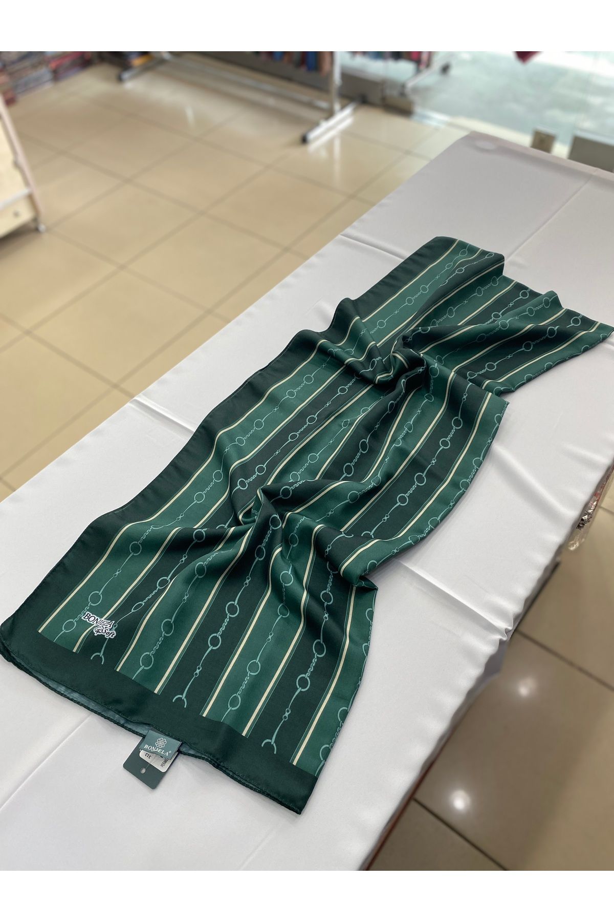 Bonjela Zincir Desen Pamuklu Soft Şal