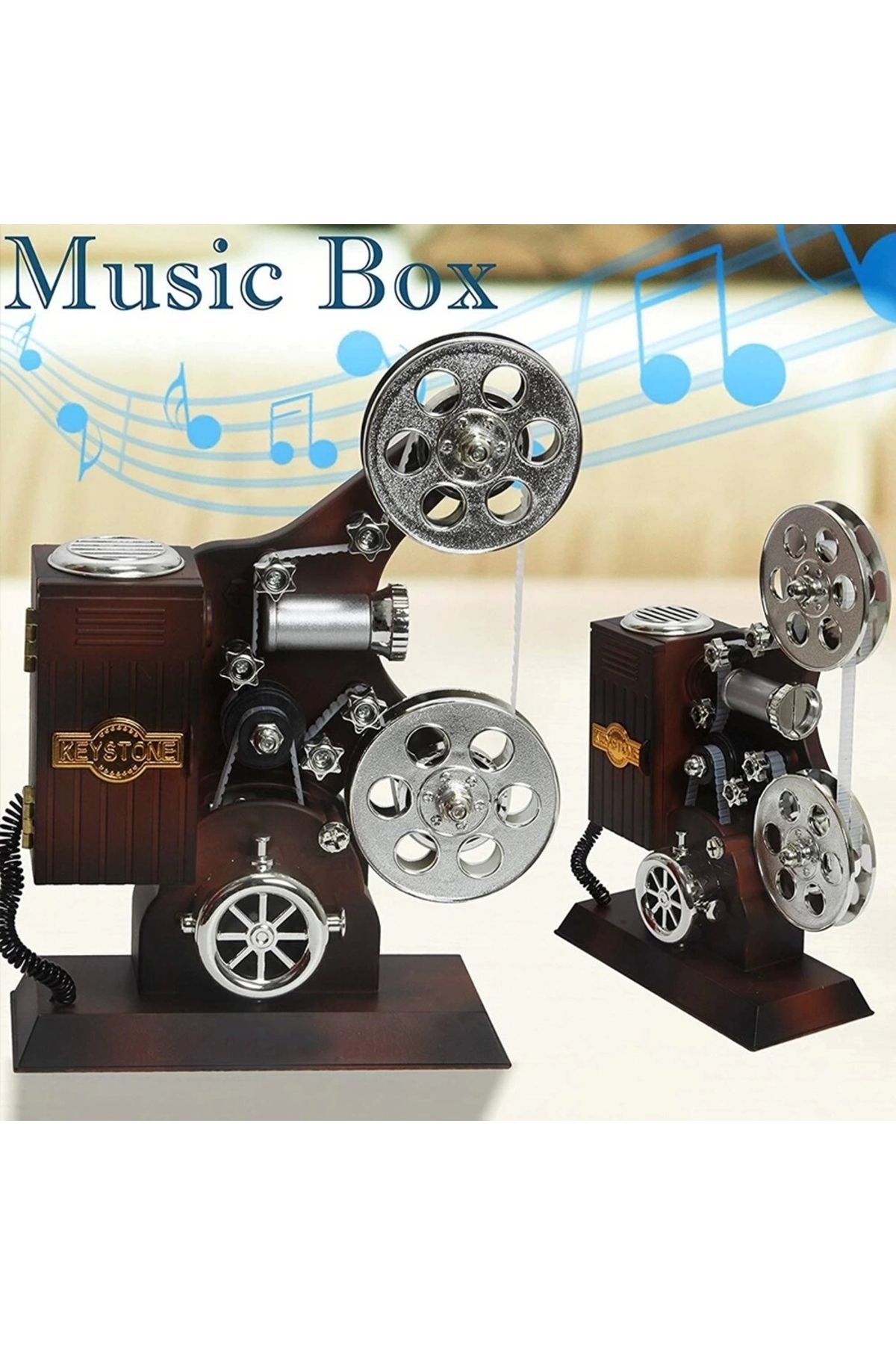 PRATİKOBA Film Makinesi Görünümlü Müzik Kutusu