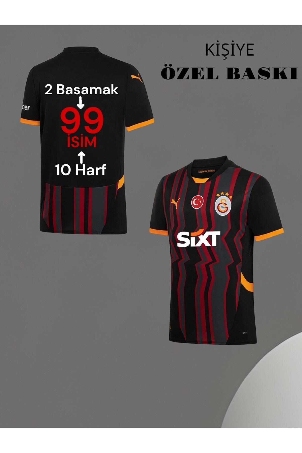 Quaxram Kişiselleştirilebilir Isim Ve Numara Baskılı-g.âla.ta.sâra.y Yetişkin Futbol Forması - Syh