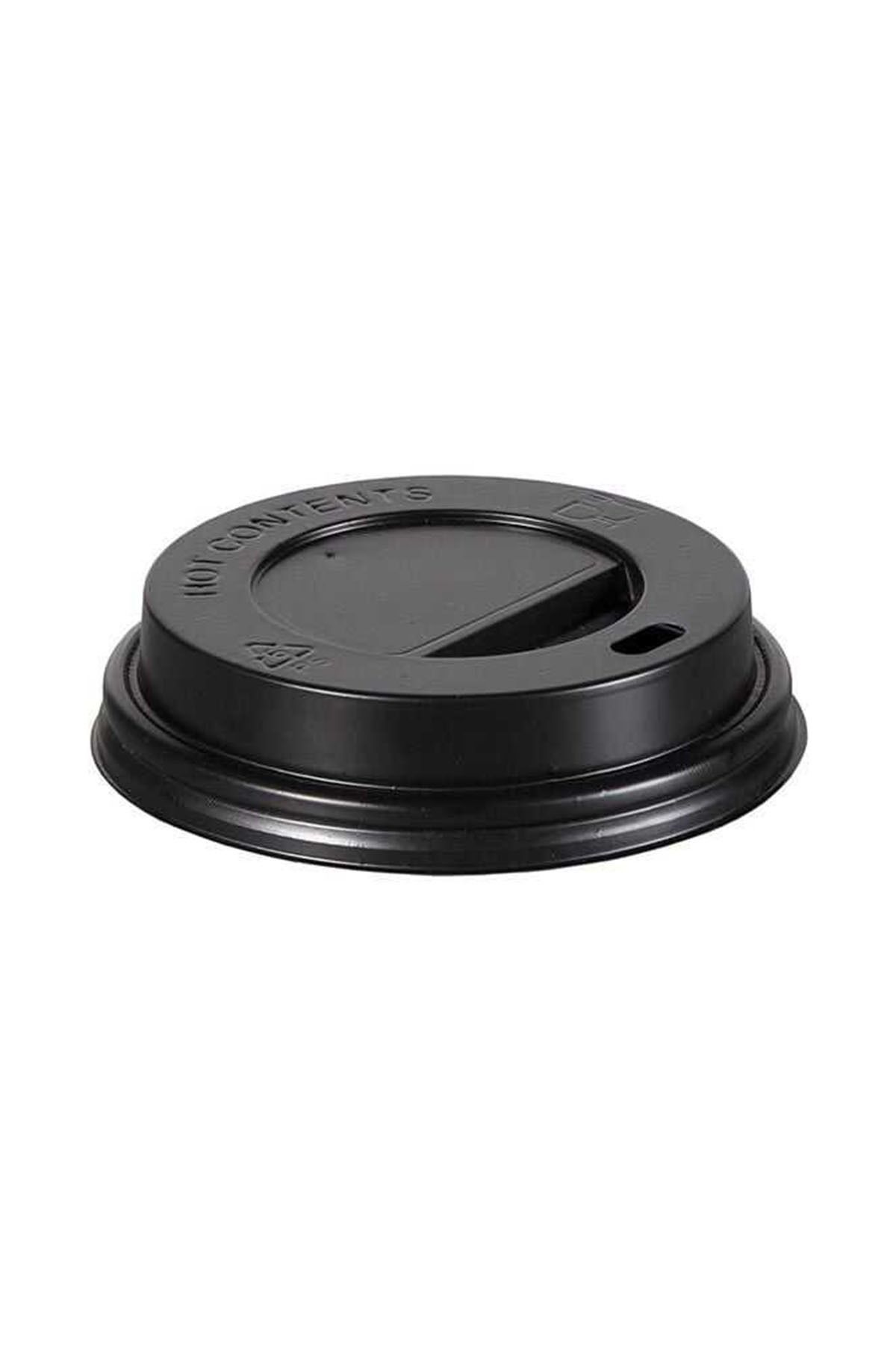 Arnes 8-9 oz Plastik Sıcak İçecek Kapağı Siyah - 100 adet