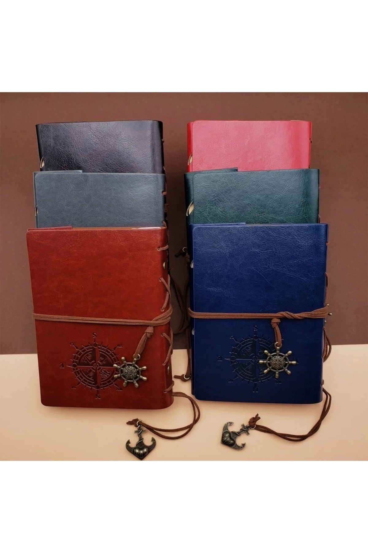 PRATİKOBA Deri Pusula Tasarımlı Defter