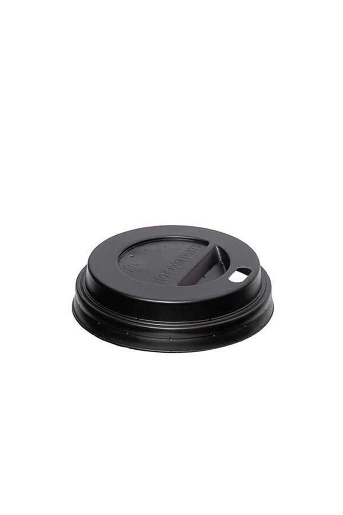Arnes 4 oz Plastik Sıcak İçecek Kapağı Siyah - 100 adet