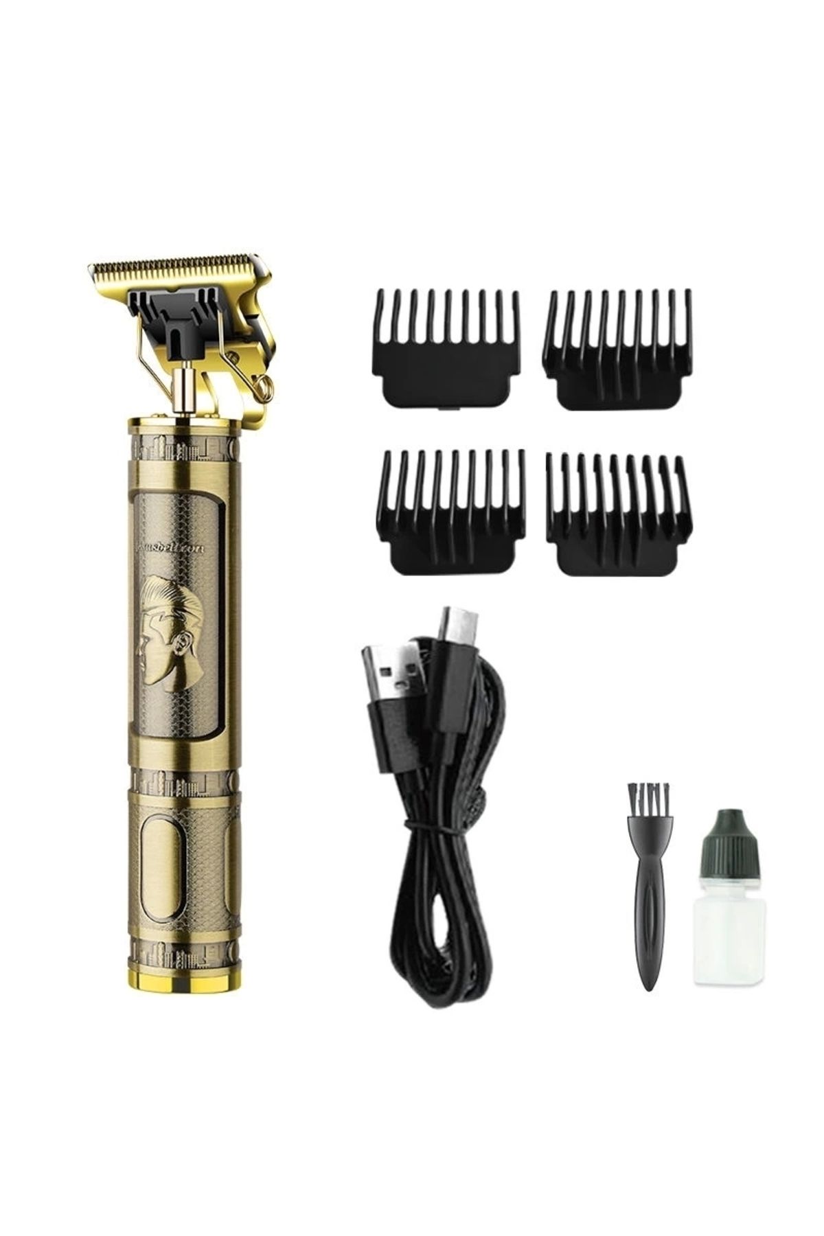 PRATİKOBA Ps-033 Çelik Kasa Profesyonel T-bıçak Saç Sakal Ense Ve Çizim Tıraş Makinesi
