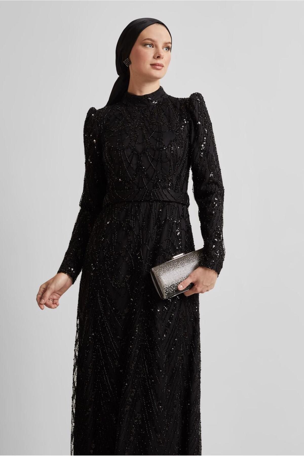 Alvina PAYETLİ ABİYE ELBİSE 50508