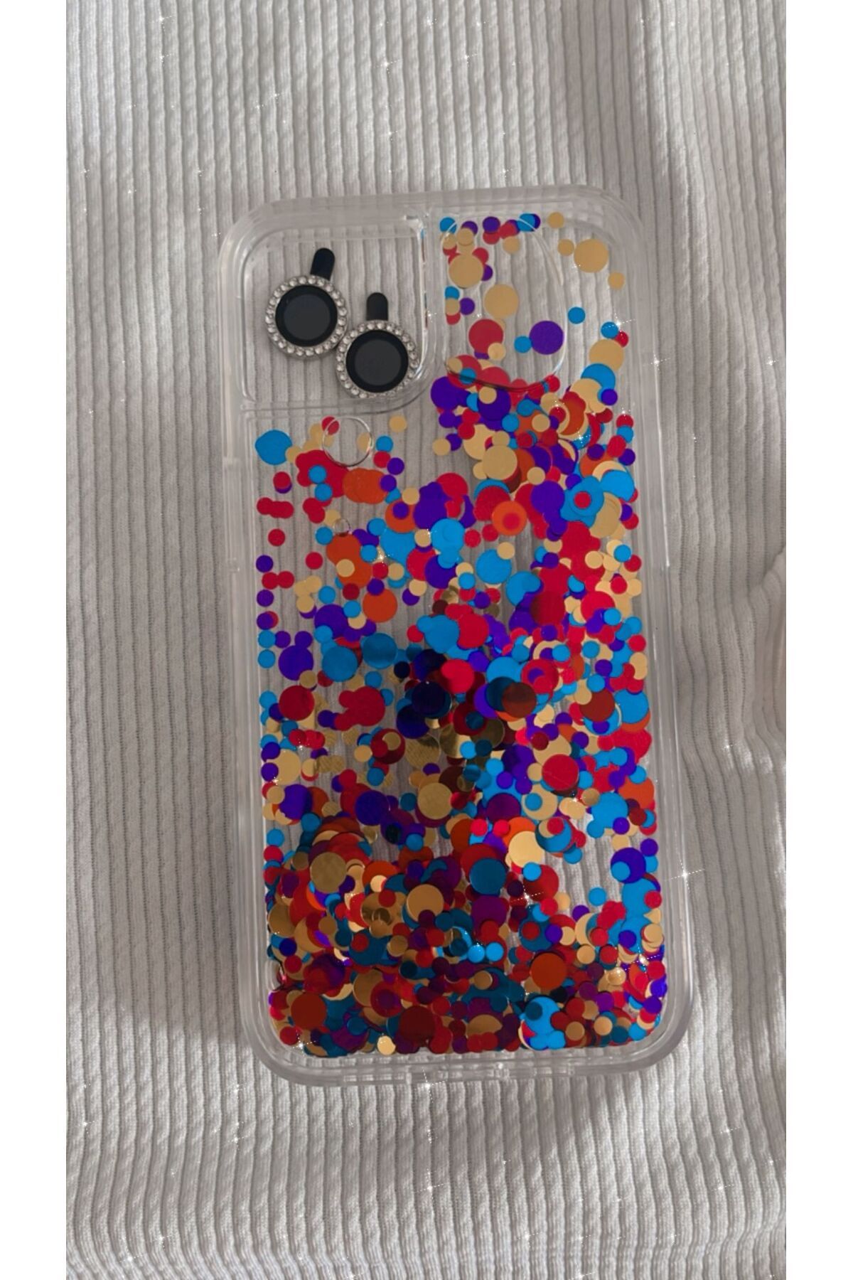 HÜMAA TEKNO IPHONE 13 SULU PUL DESENLİ LENS HEDİYELİ KILIF
