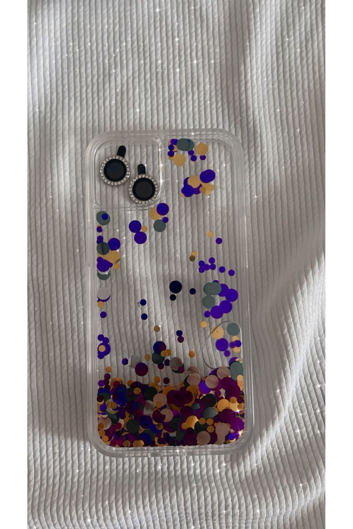 HÜMAA TEKNO IPHONE 13 SULU PUL DESENLİ LENS HEDİYELI KILIF