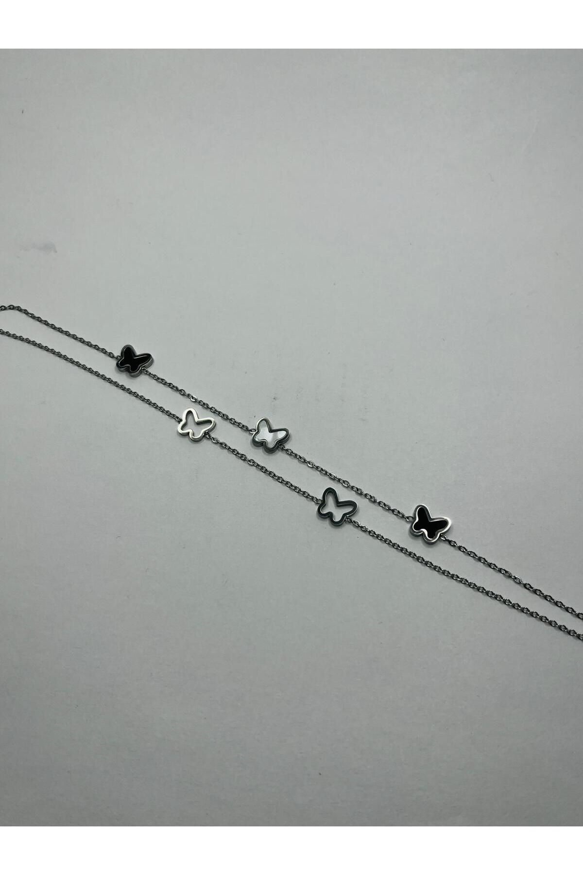 ASİN ACCESSORİES Çoklu Kelebek Halhal - Çelik Halhal
