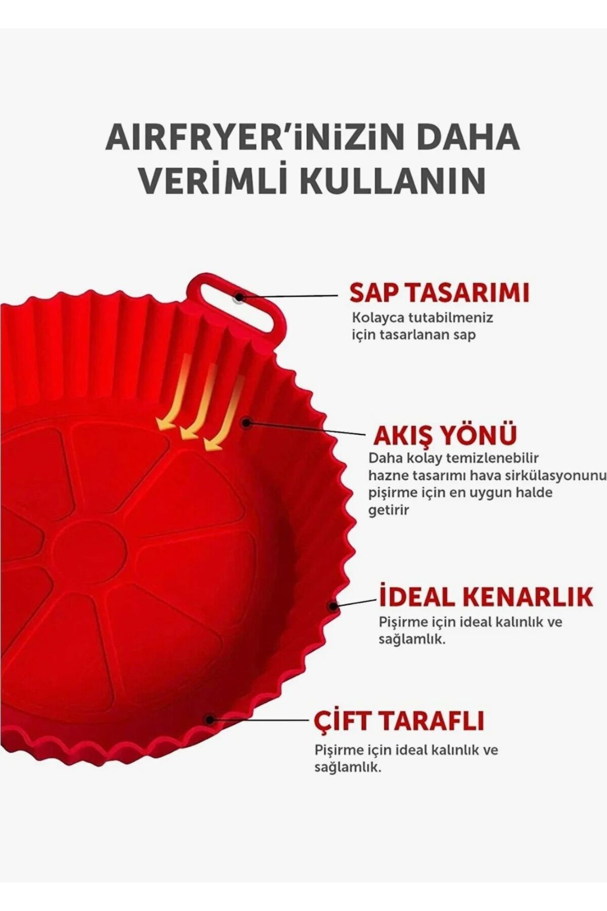 HAZARPAZAR Silikon Airfryer Pişirme Kabı