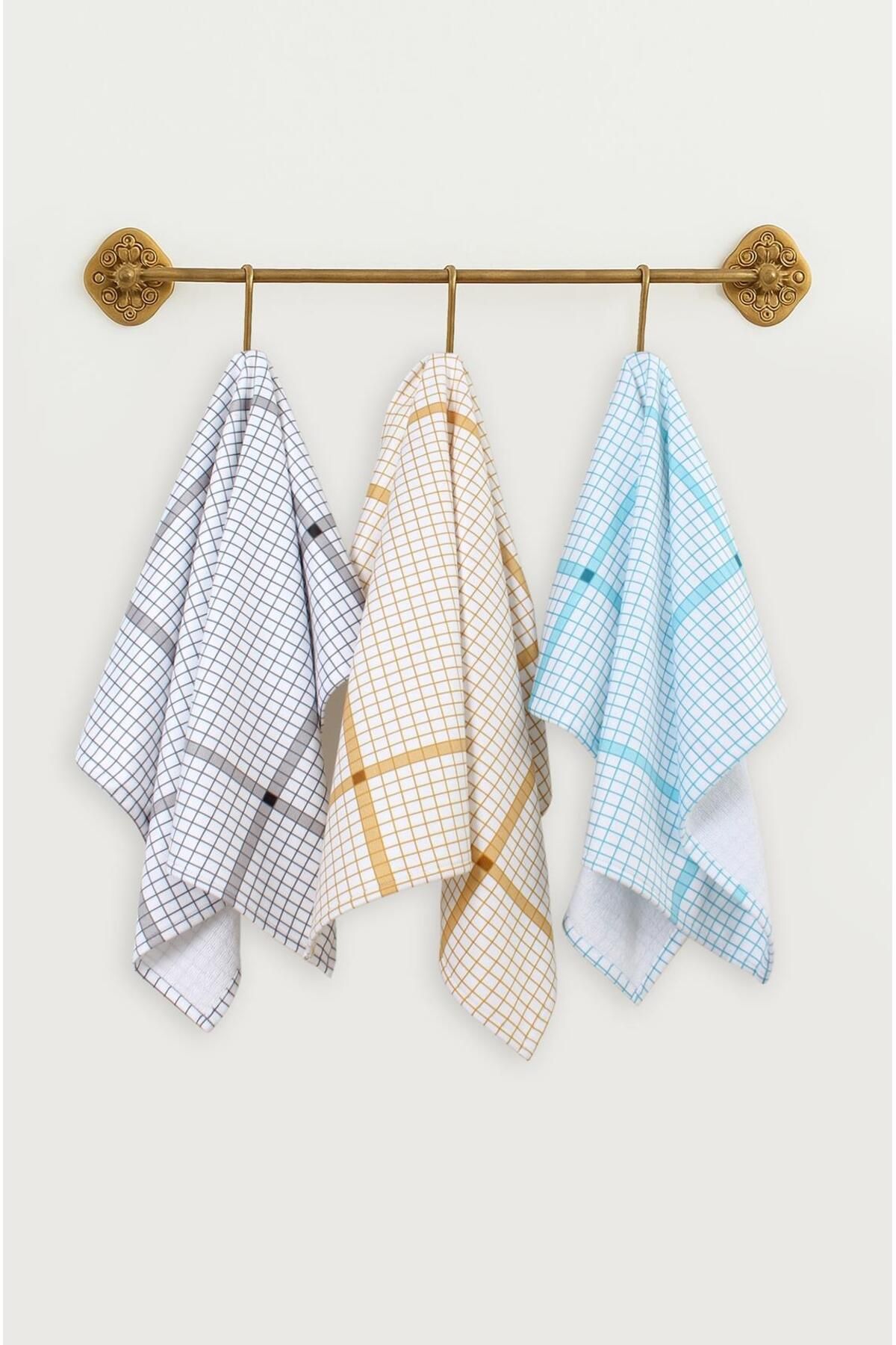Ellia Soft Maranta 3'lü Mutfak Havlusu | 50x70 Ebat | Kurulama Bezi Bambu İç Yüzey | Mutfak Havlusu | Premium