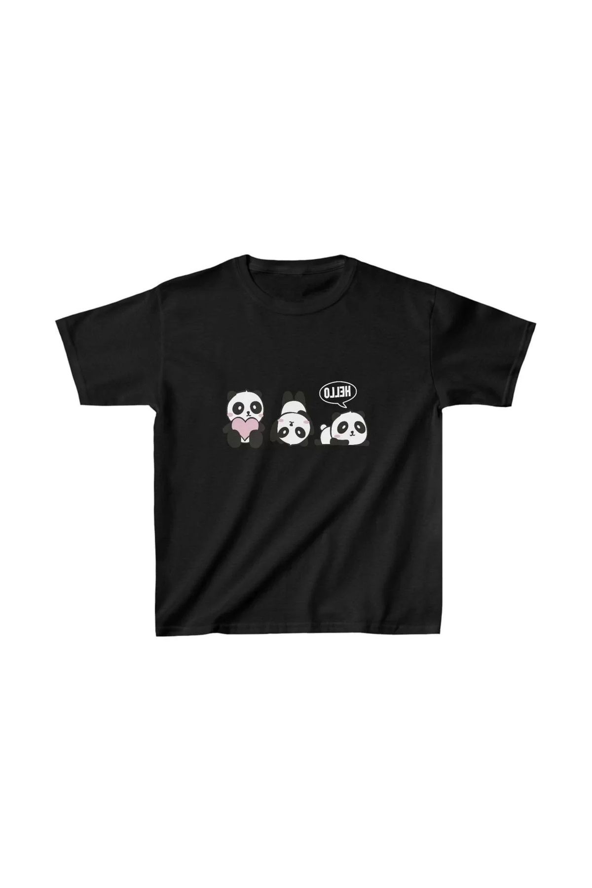 luz&pos Unisex Çocuk Baskılı T-Shirt - Siyah