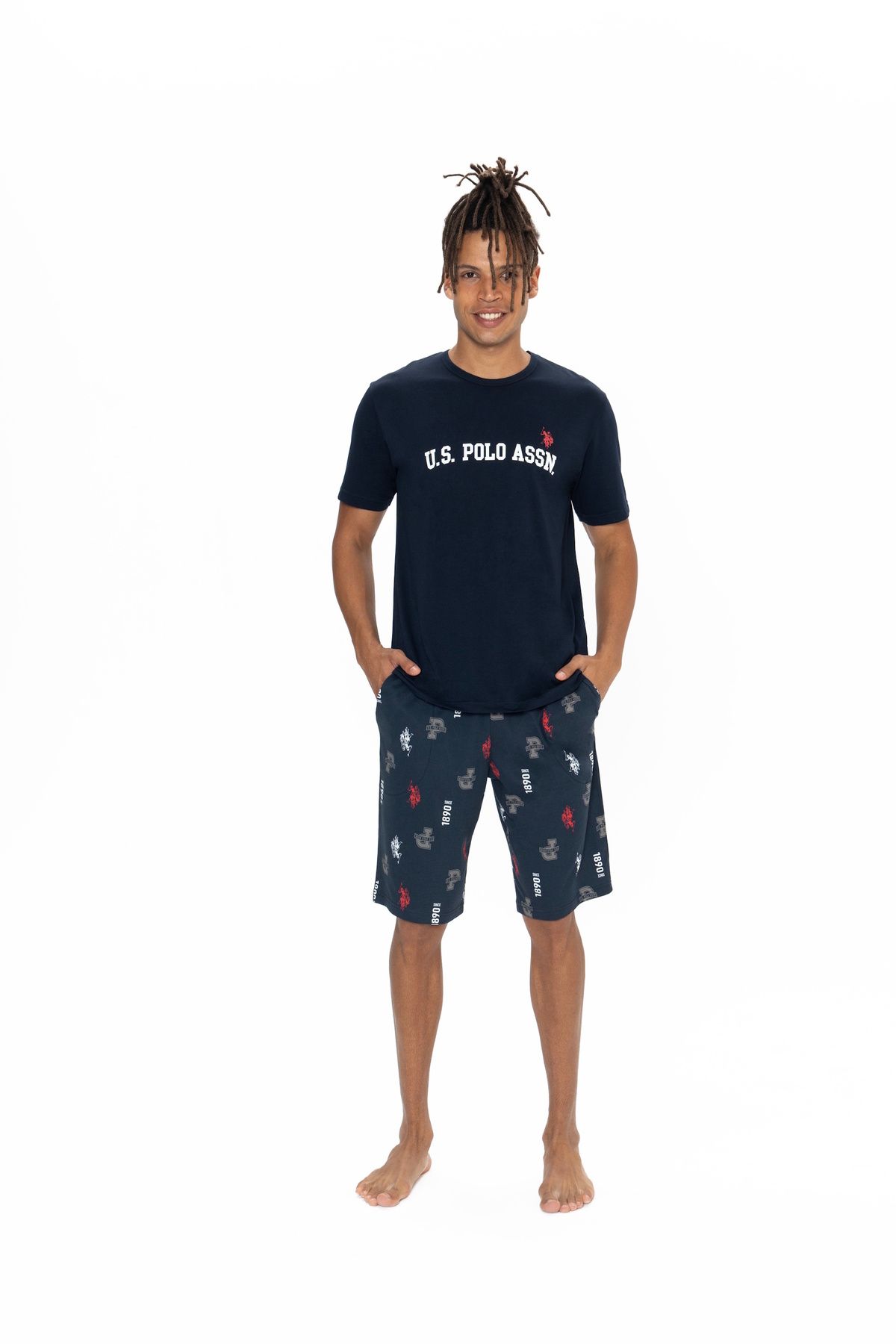 U.S. Polo Assn. U.S. Polo Assn. Erkek Lacivert %100 Pamuk Pijama Takımı - TLAYE18S86A6I