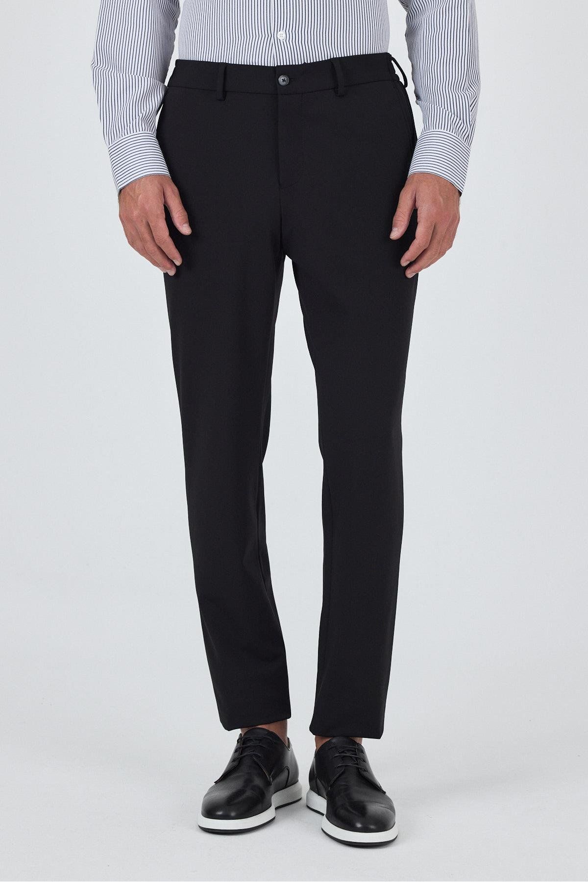 İmza Siyah Esnek Yandan Cepli Casual Slim Fit Jogger Pantolon 1003250162