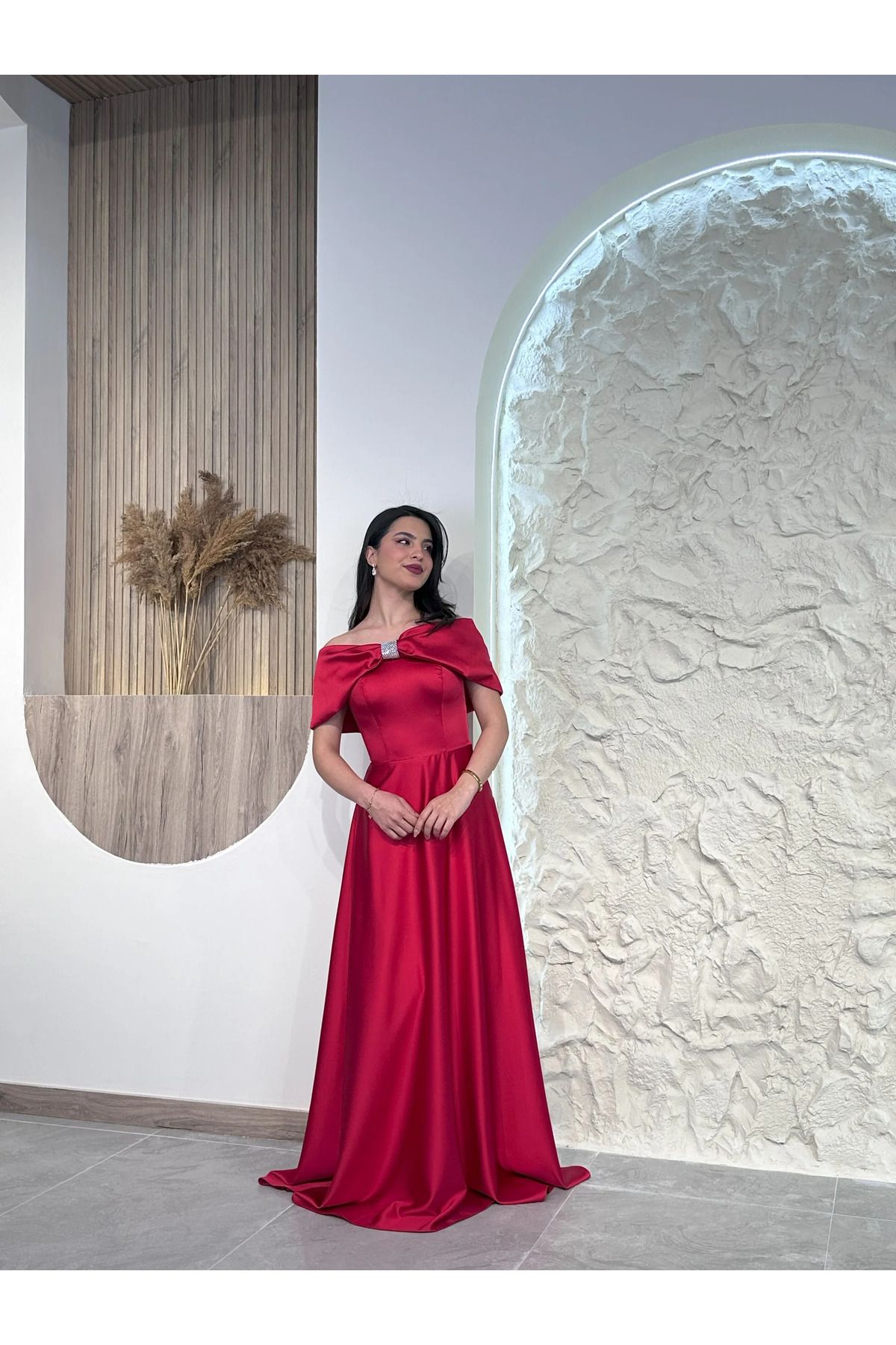 Kyra Studios Kırmızı 1035 Abiye Elbise