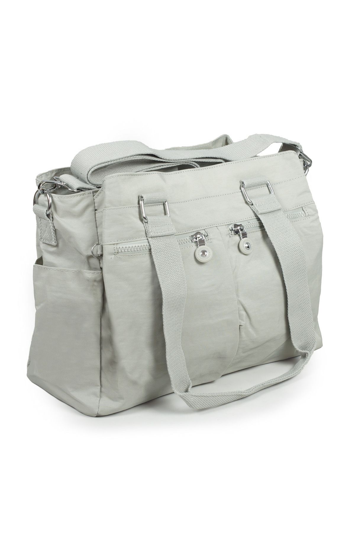 İMAKS-Large Size Gray 3026 Model Waterproof Crossbody Crinkle/Clinker Bag with Hand and Shoulder Arm Function 3