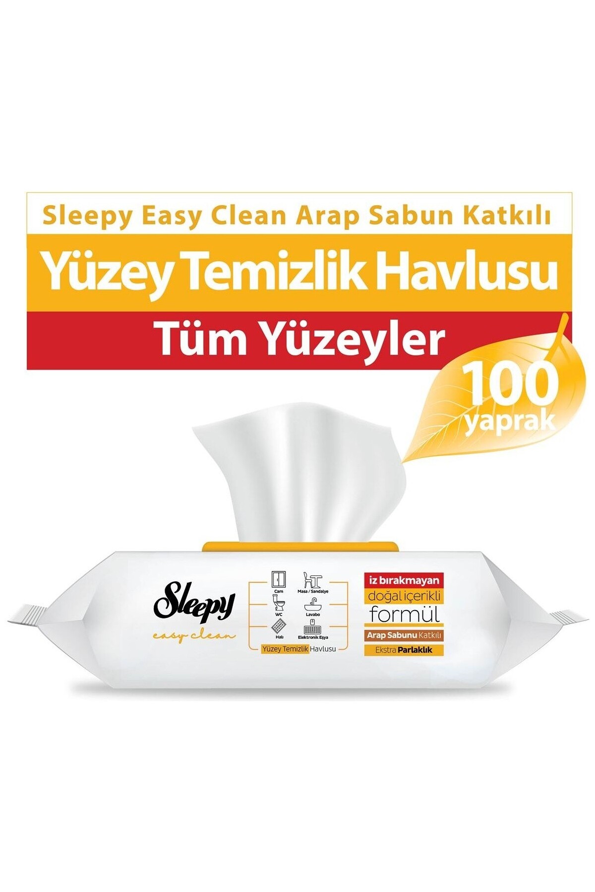 Sleepy Yüzey Temizleme Havlusu Arap Sabunlu 100'lü 4 Adet fotoğrafı 5 (önizleme)