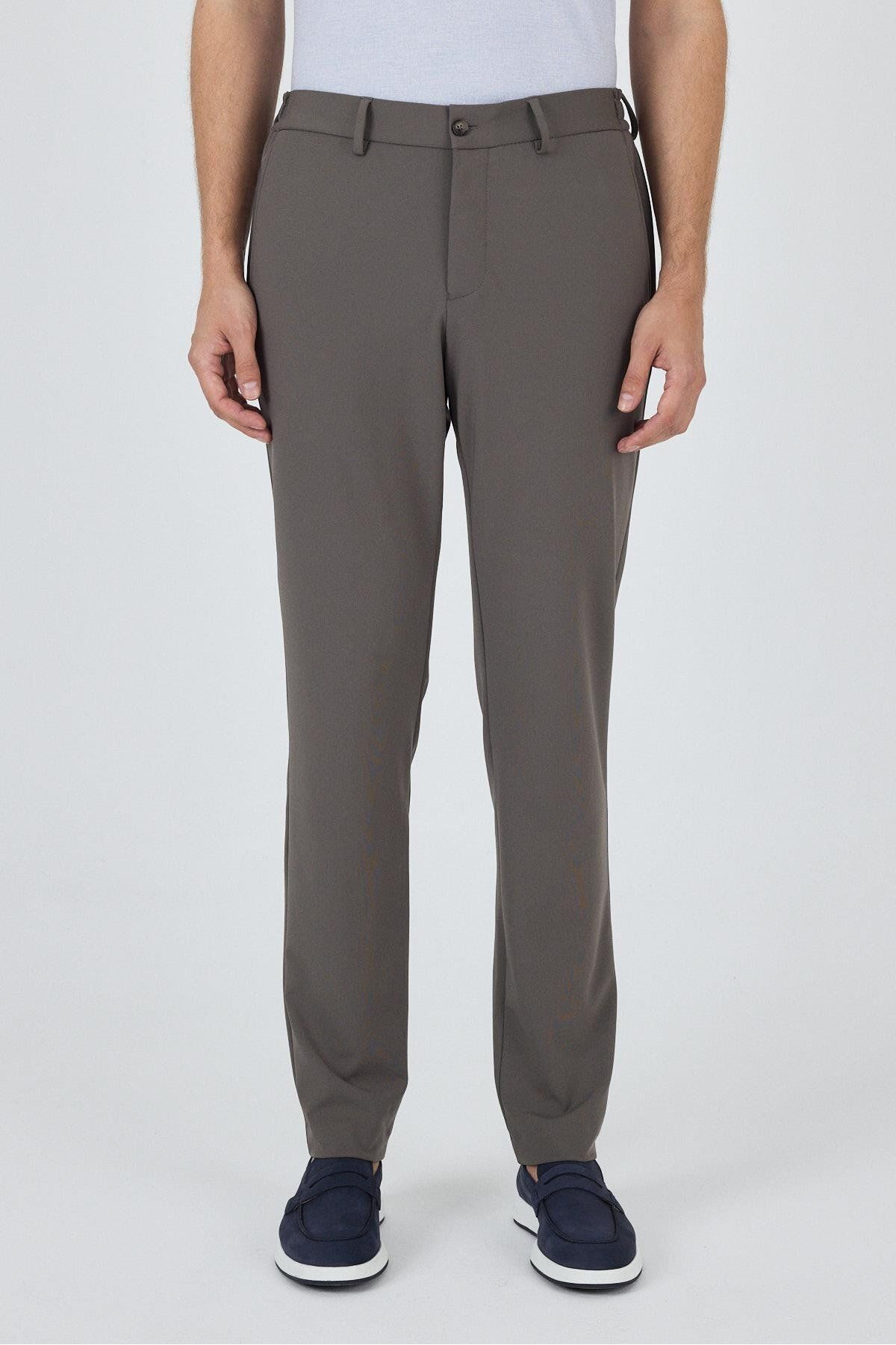 İmza Koyu Vizon Esnek Yandan Cepli Casual Slim Fit Jogger Pantolon 1003250162