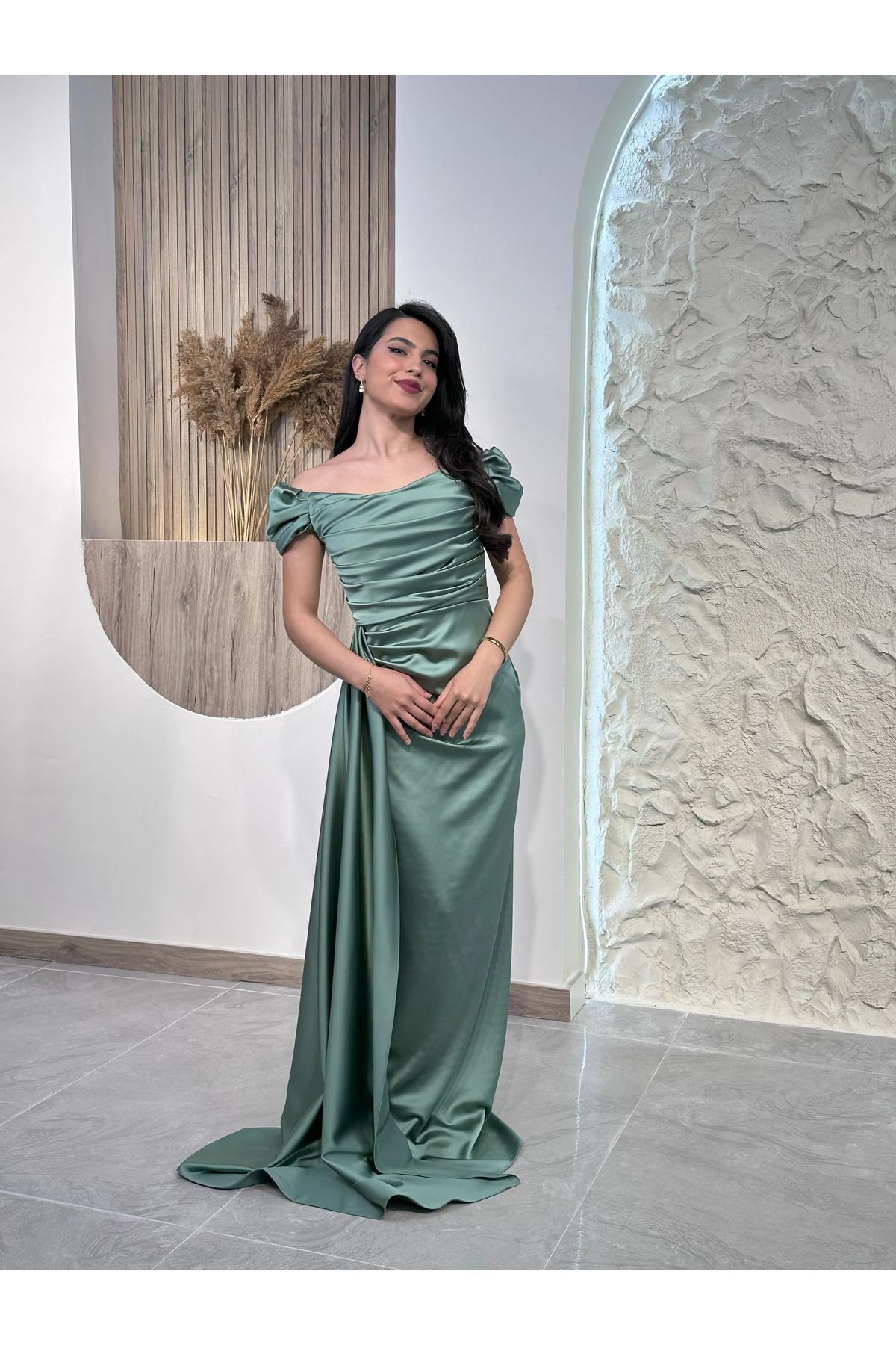 Kyra Studios Yeşil 2301 Abiye Elbise