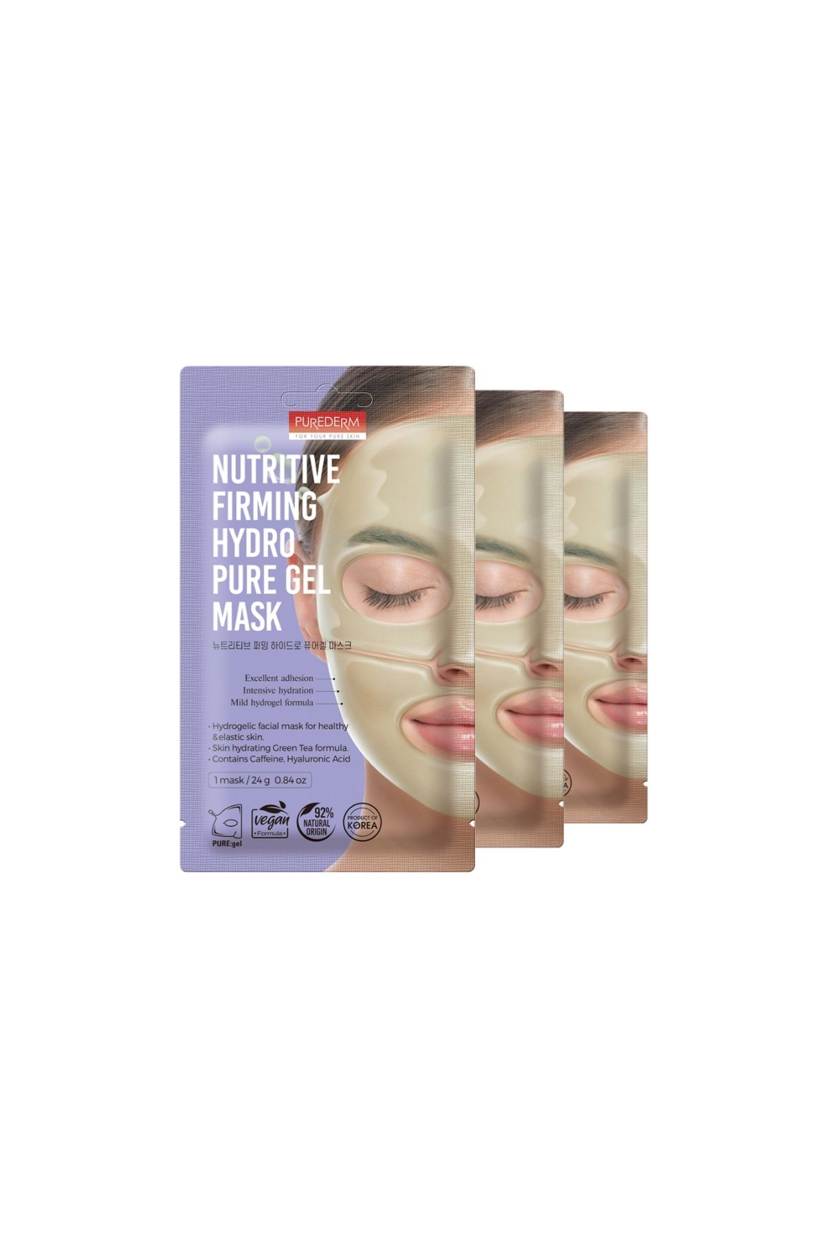 Purederm Nutritive Firming Hydro Pure Gel Mask 3'lü