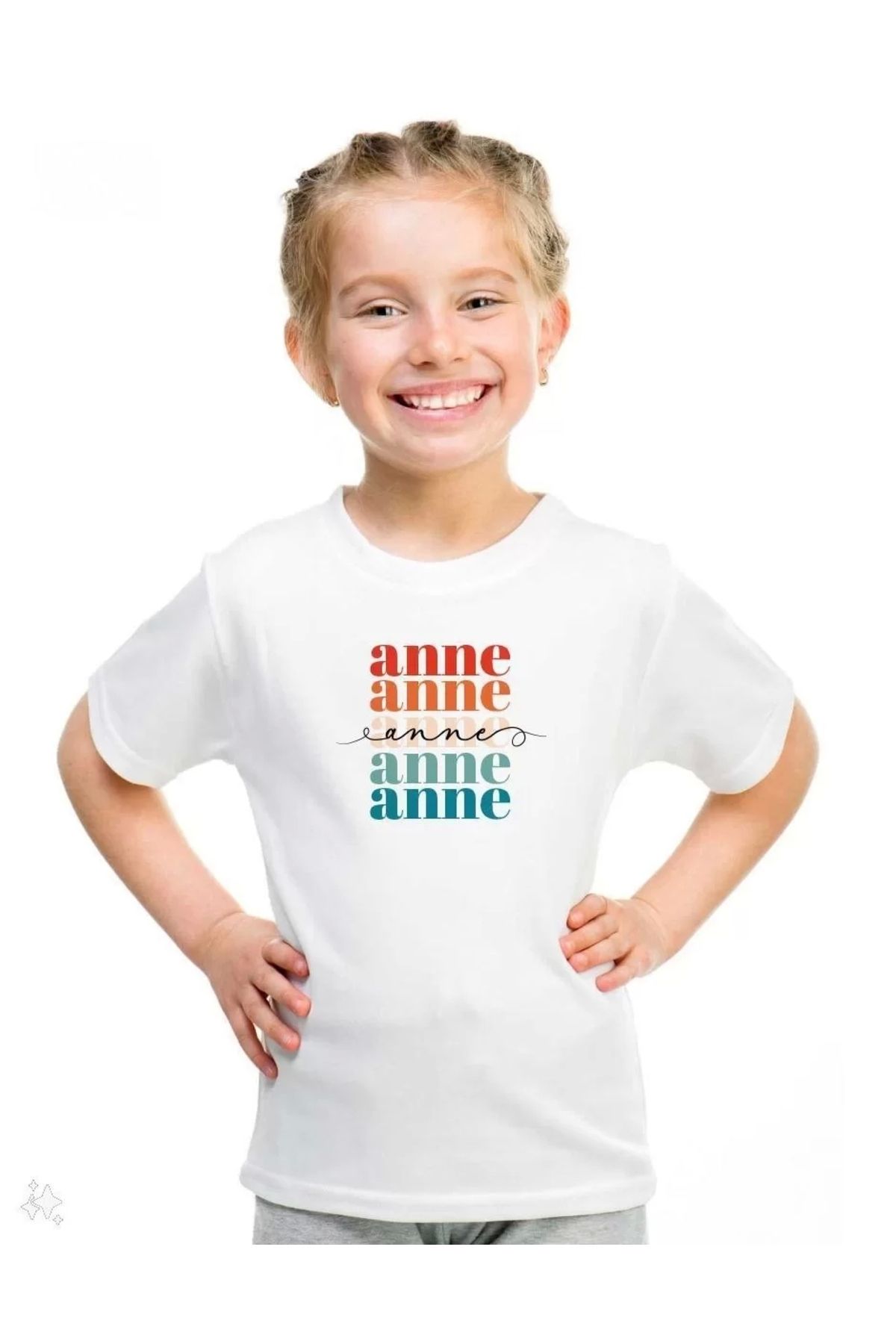 luz&pos Unisex Çocuk Baskılı T-Shirt - Beyaz