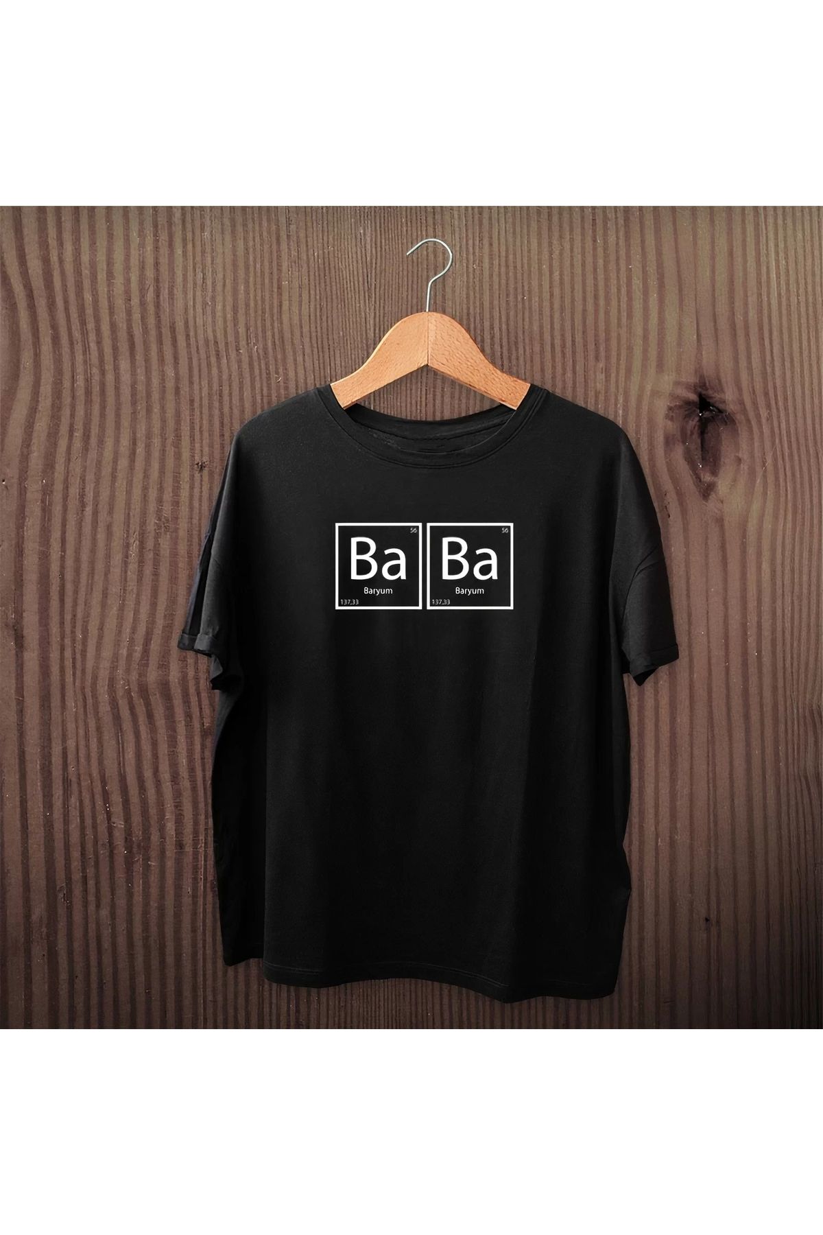 luz&pos Babalar Günü Baskılı T-shirt - Siyah