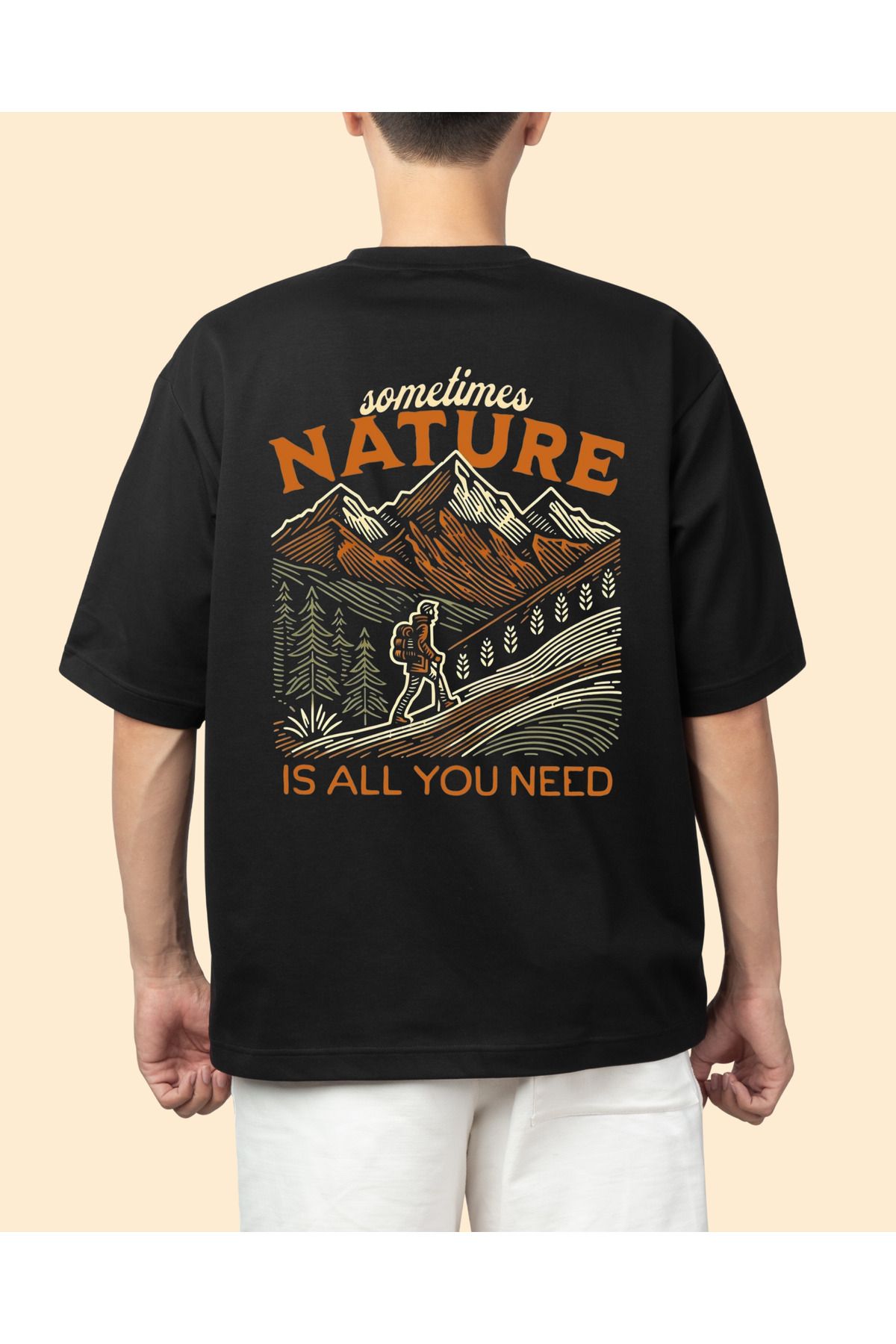 DAĞ TEKSTİL NATURE Oversize T-shirt