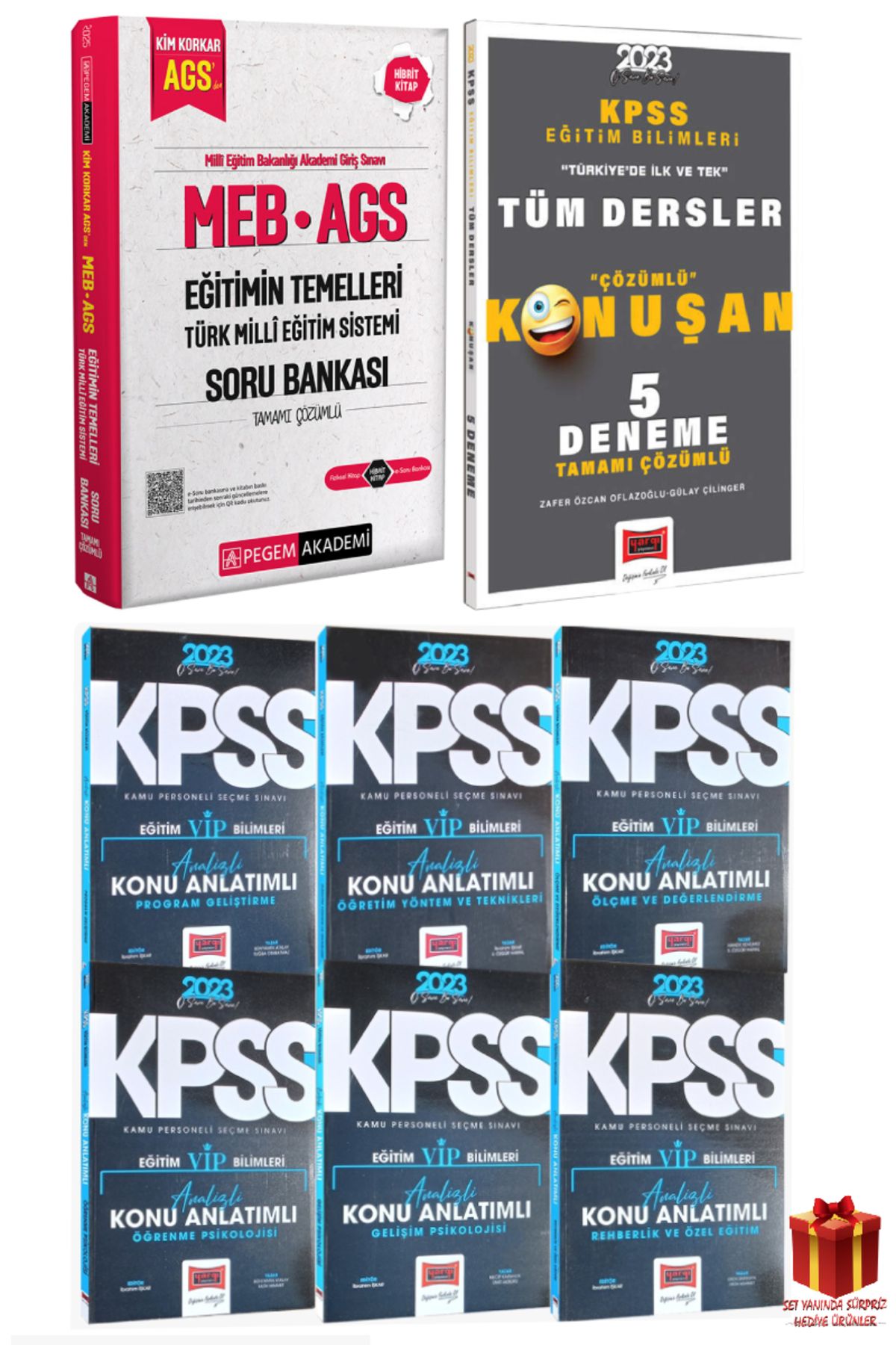 Pegem Akademi Yayıncılık 2025 Pegem MEB AGS Eğtim Temelleri Soru Bankası+Yargı Eğitim Deneme+Eğitim Konu Anlatım+Hediye
