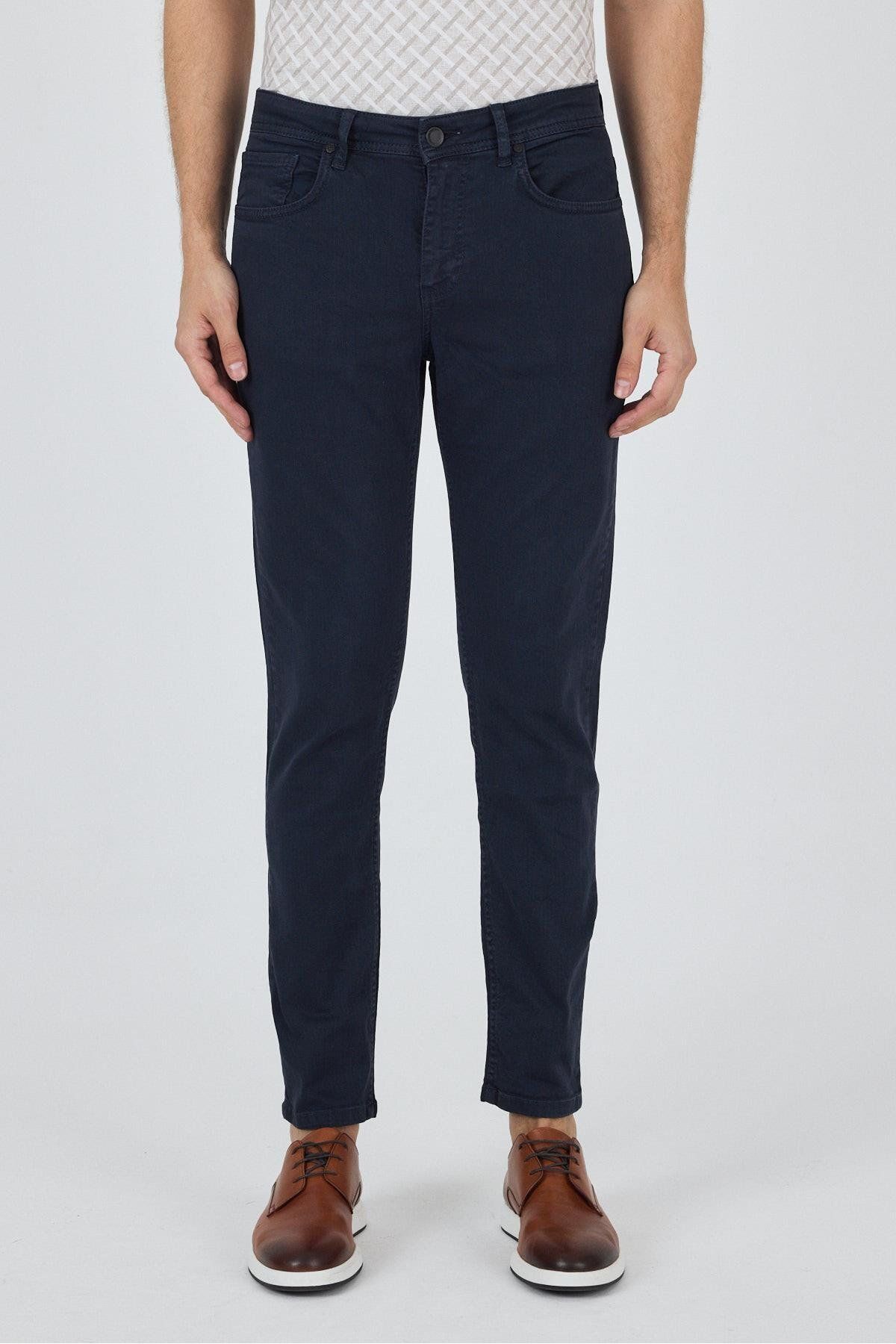 İmza Koyu Lacivert Pamuklu 5 Cep Casual Slim Fit 5 Cep Pantolon 1003250318