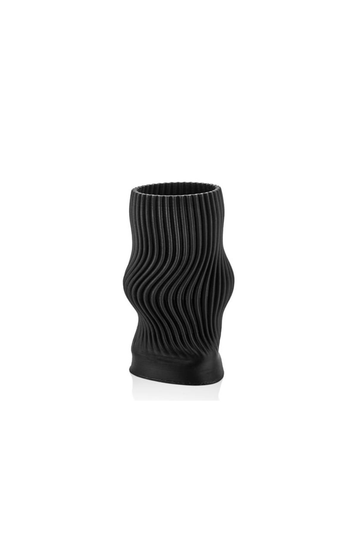 LAMEDORE Linear Siyah 3d Büyük Vazo 21x21x38 Cm