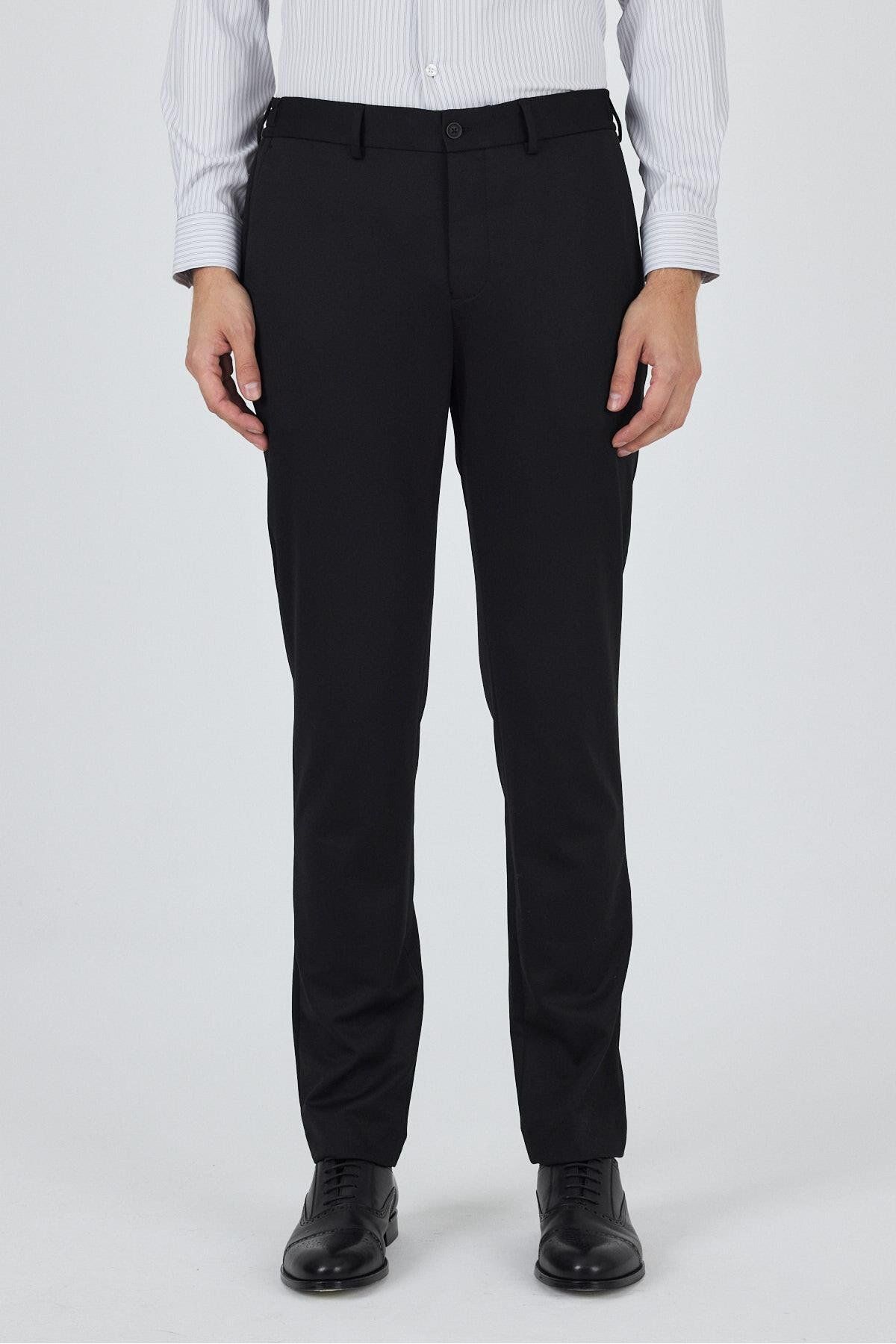 İmza Siyah Esnek Yandan Cepli Casual Slim Fit Jogger Pantolon 1003250157