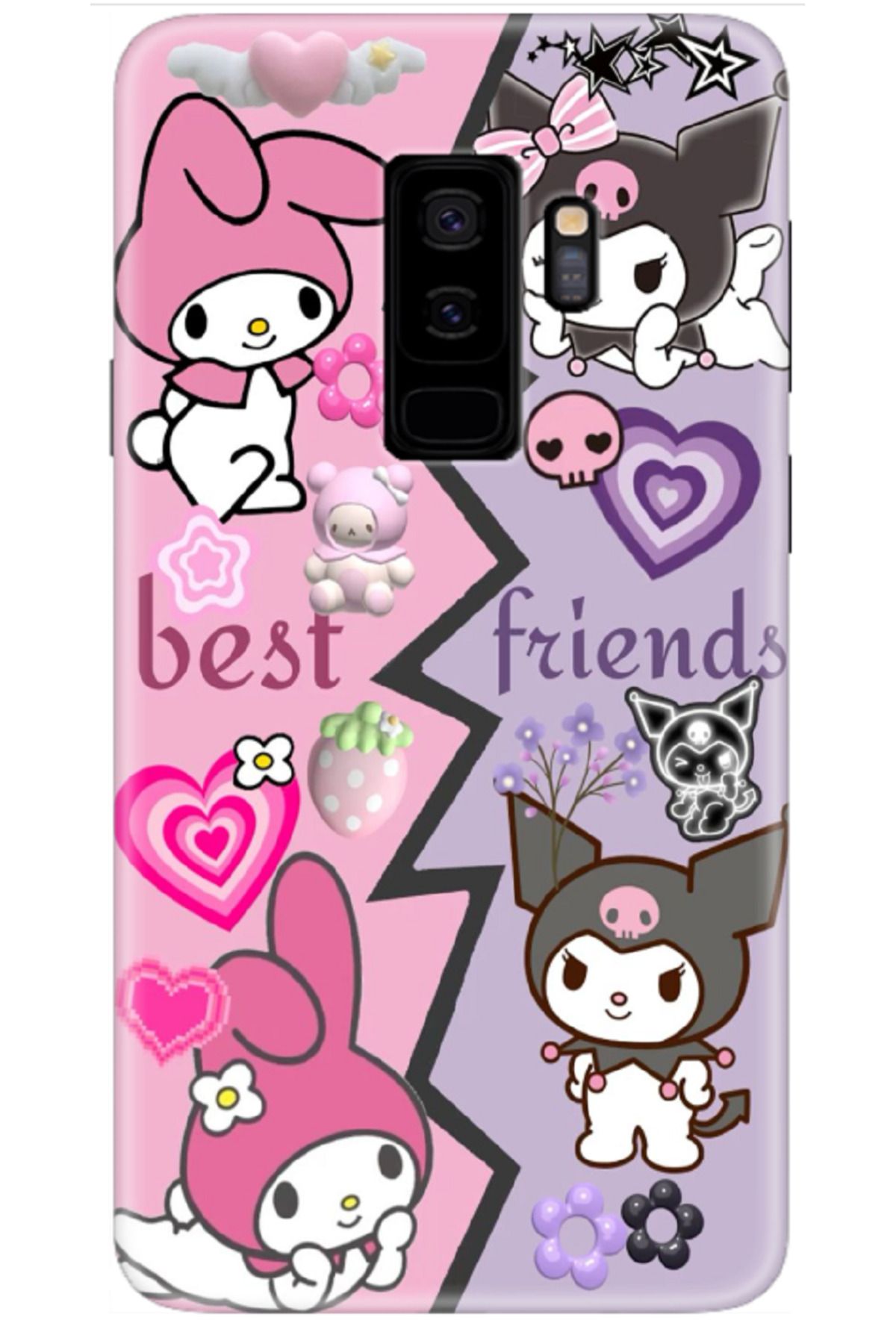 Newon SAMSUNG GALAXY S9 PLUS MY MELODY KUROMİ BASKILI İÇİ KADİFE PREMİUM SİLİKON TELEFON KILIFI