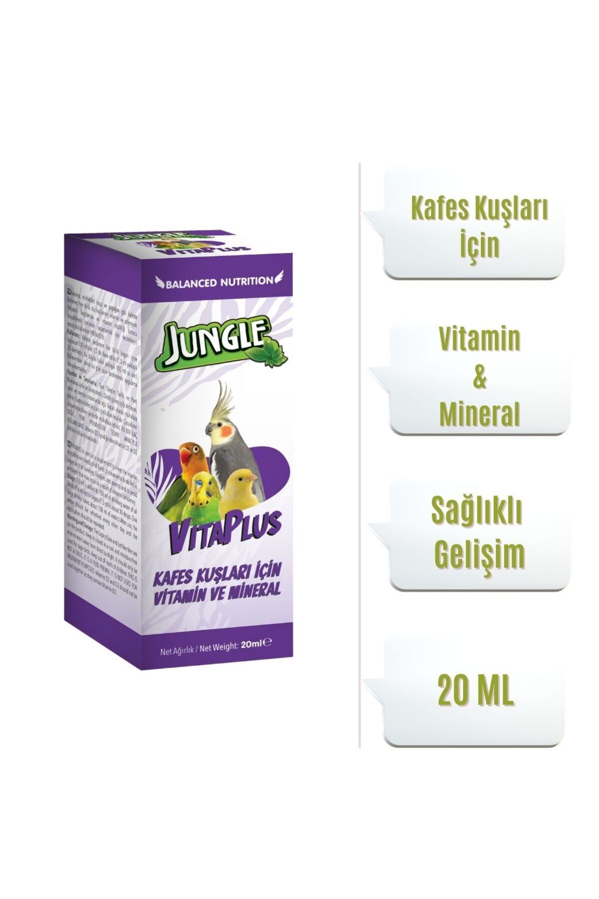 Jungle VİTAPLUS KUŞ VİTAMİN VE MİNERAL 20 ML