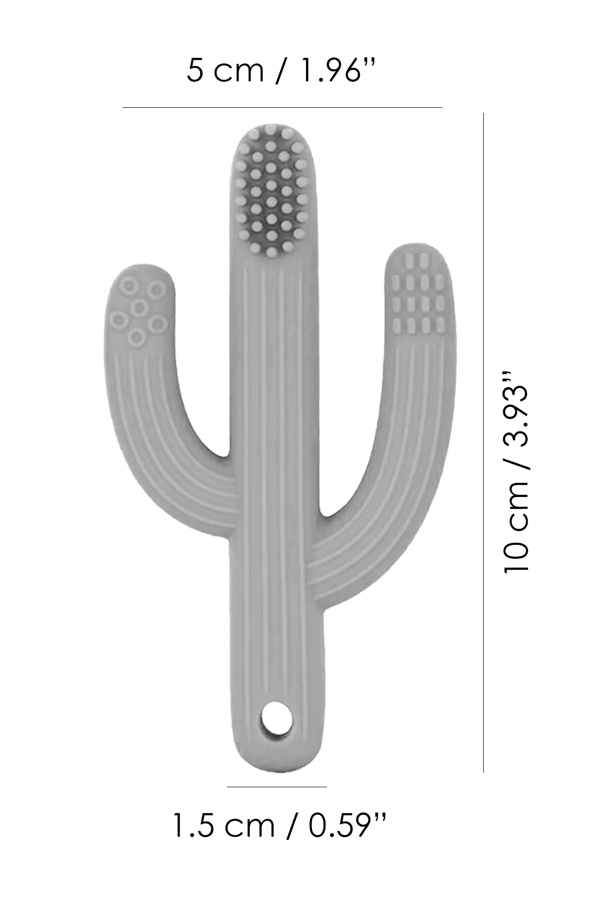 Meleni Baby 3'lü Silikon Diş Kaşıyıcı Set - Kaktüs Zürafa Figürlü Diş Kaşıyıcı Bebek Diş Kaşıma Emziği Gri fotoğrafı 7 (önizleme)