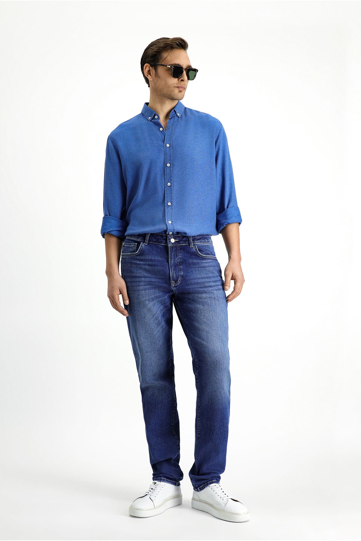 Kiğılı Regular Fit Likralı Denim Pantolon