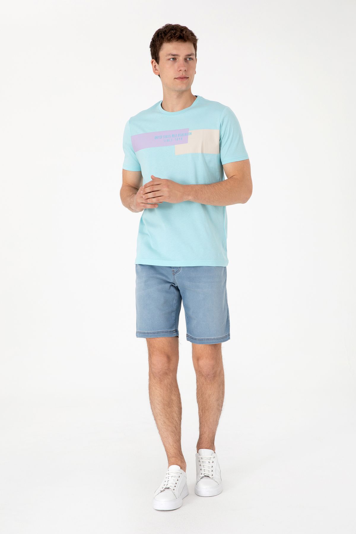 U.S. Polo Assn. Erkek Yeşil Jean Şort 50301857-DN0030