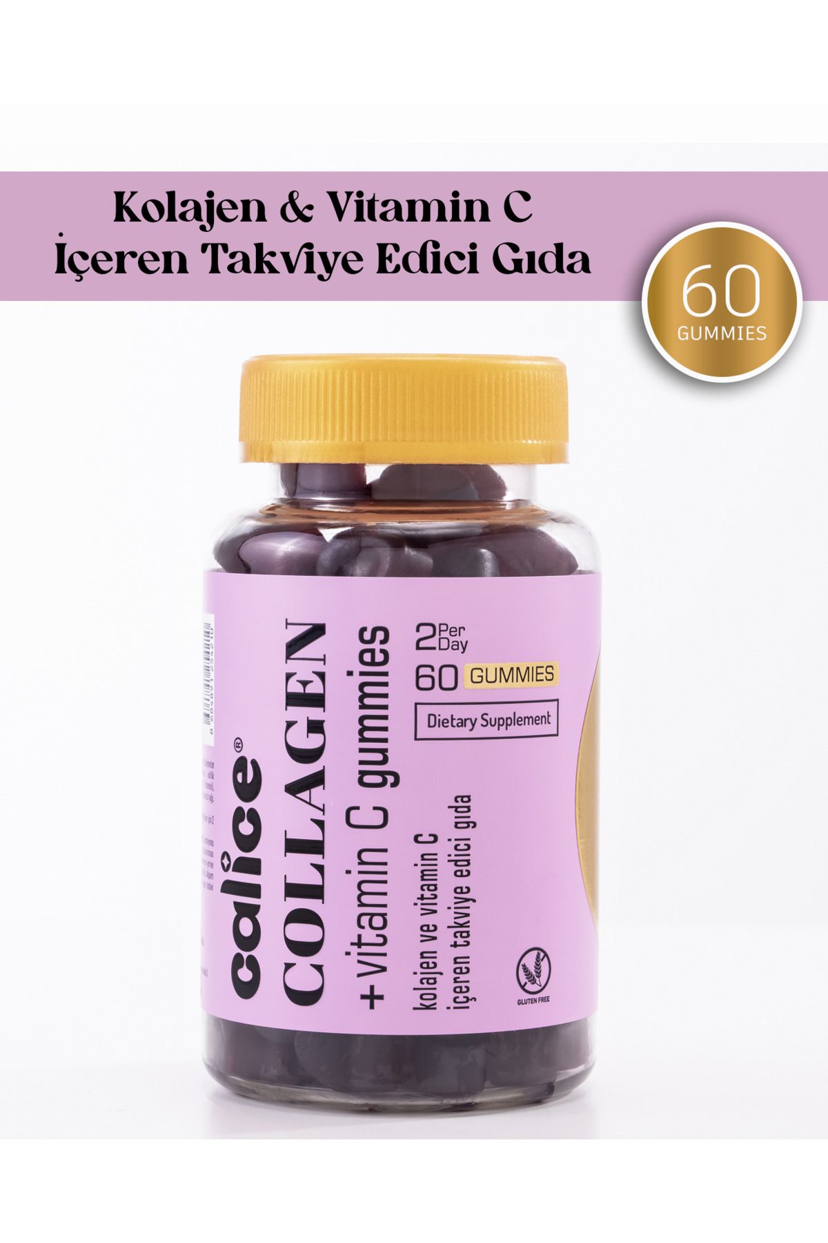 Calice Kolajen, Vitamin C Çiğnenebilir Gummy, Glütensiz Takviye Edici Gıda