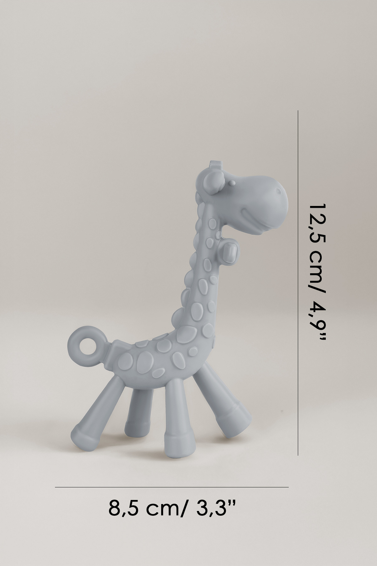 Meleni Baby 3'lü Silikon Diş Kaşıyıcı Set - Kaktüs Zürafa Figürlü Diş Kaşıyıcı Bebek Diş Kaşıma Emziği Gri fotoğrafı 6 (önizleme)