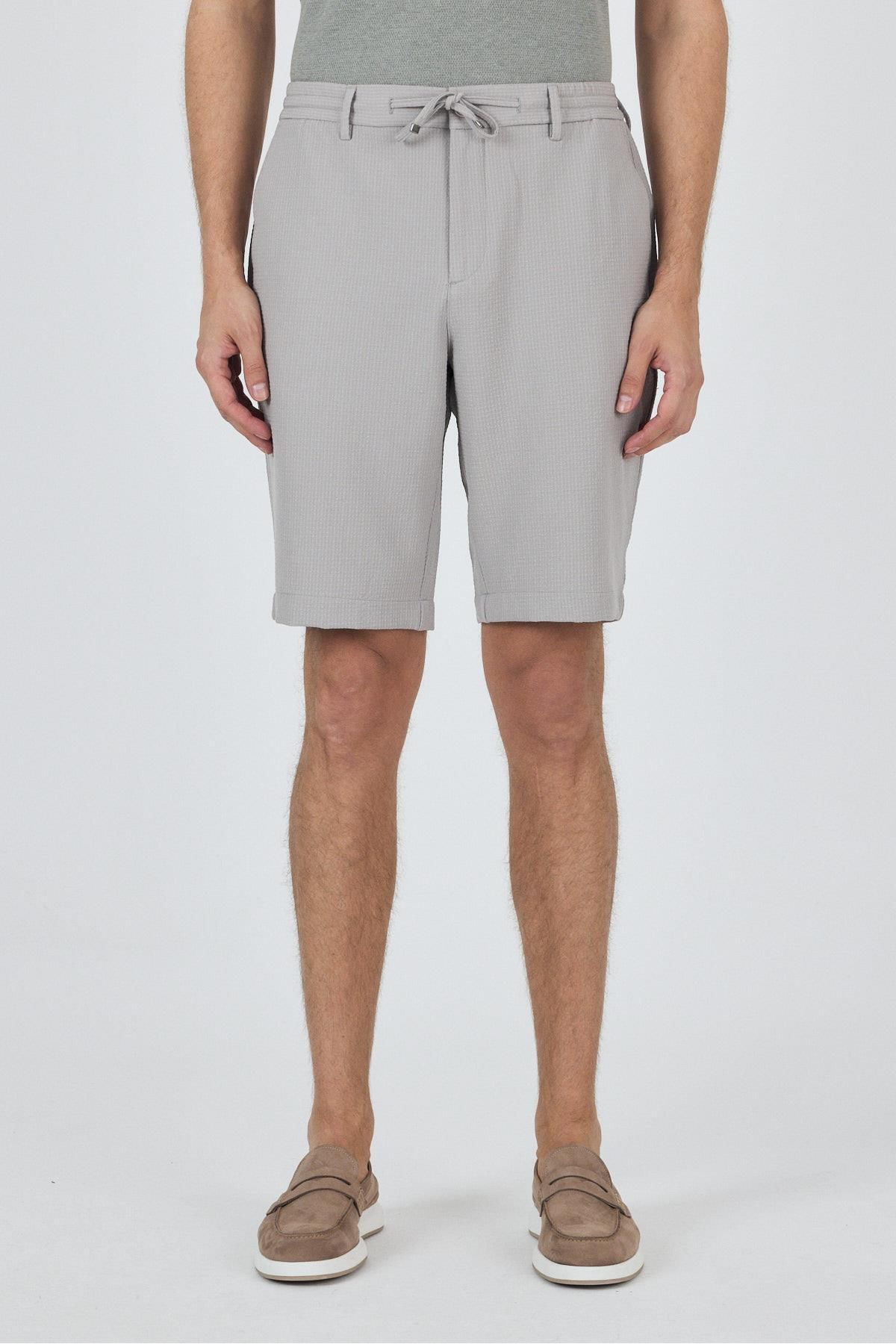 İmza Gri Düz Esnek Gabardin Casual Şort 1016250150