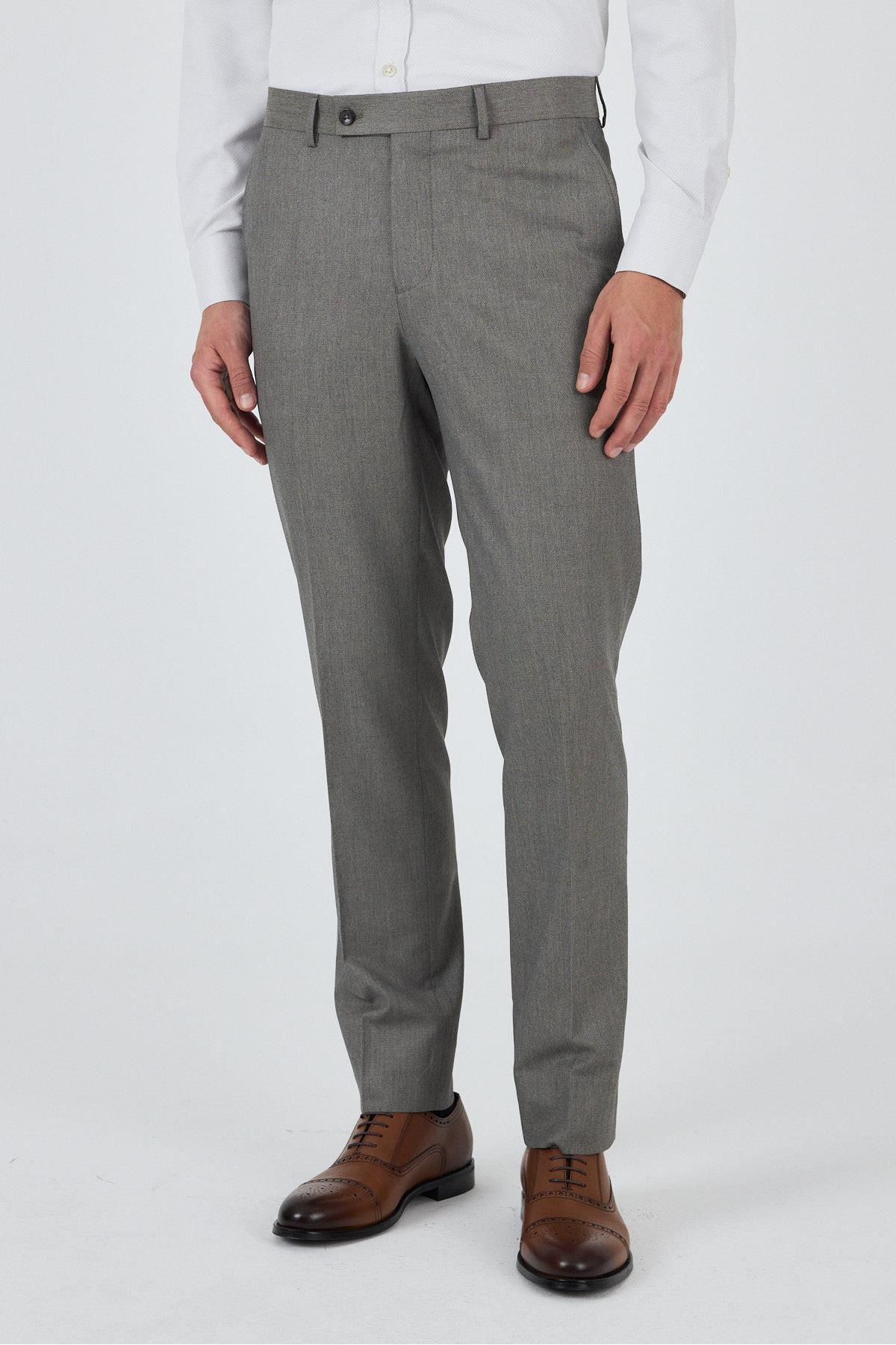 İmza Bej Esnek Yandan Cepli Comfort Fit Classic Pantolon 1003250154