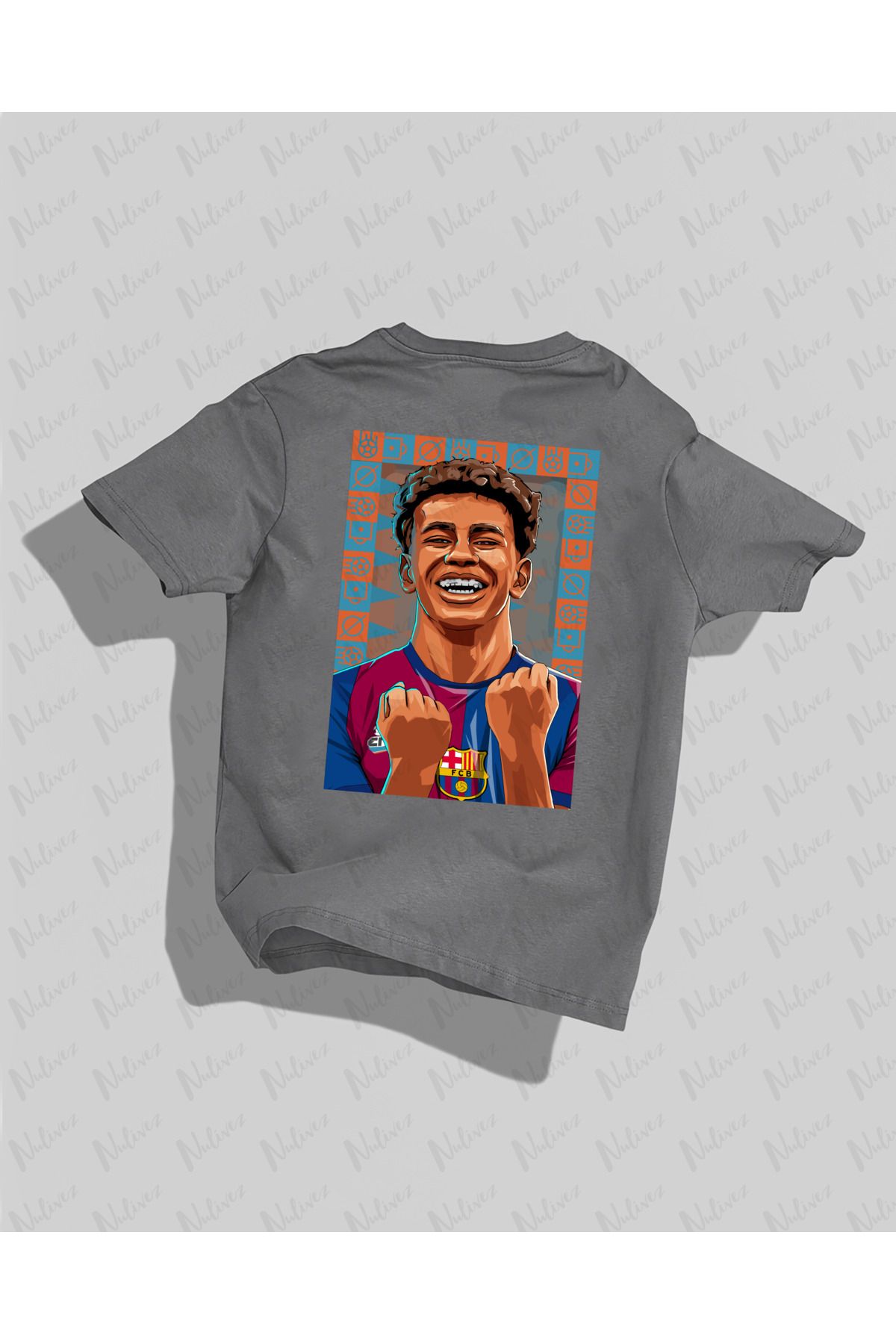 Nulivez Barcelona Tasarımı Baskılı Yüksek Kalite Kompakt Unisex Oversize T-Shirt