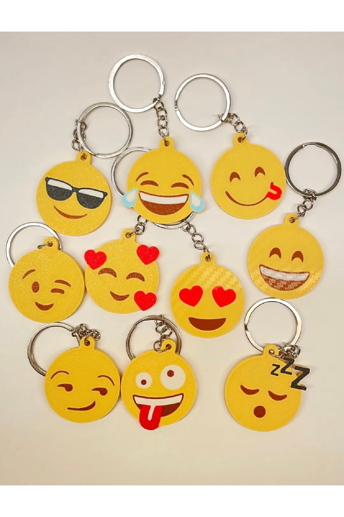 üç boyutlu haller Emoji Anahtarlık