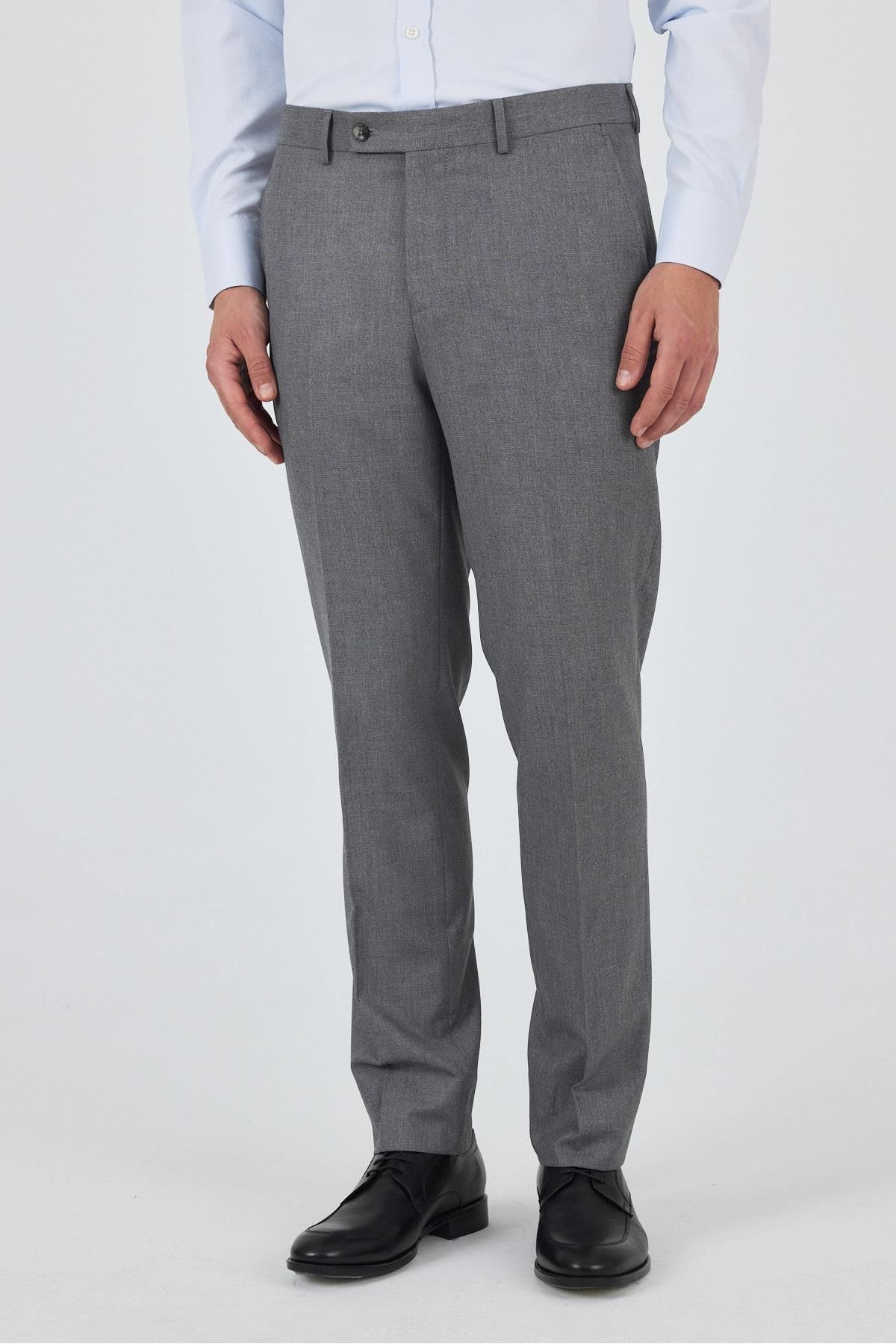 İmza Gri Esnek Yandan Cepli Comfort Fit Classic Pantolon 1003250154