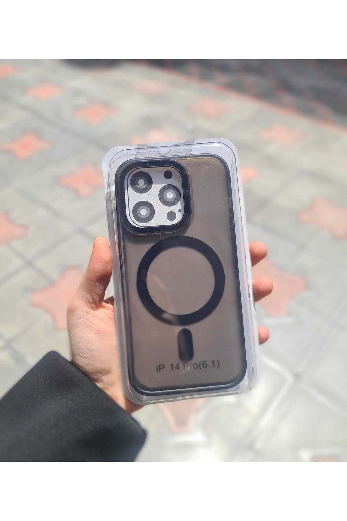 CEP-HANE Apple iPhone 14 Pro Lens Koruyucu Magsafe Destekli Koruyucu Kılıf