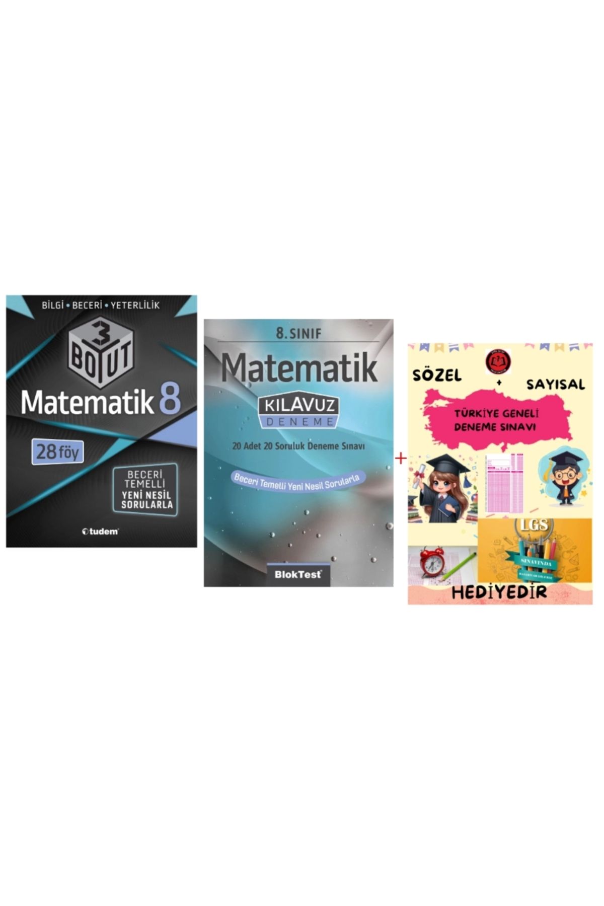Tudem Yayınları TUDEM YAYINLARI LGS MATEMATİK 3 BOYUT BECERİ TEMELLİ SORU BANKASI - MATEMATİK KLAVUZ DENEME - HEDİYE