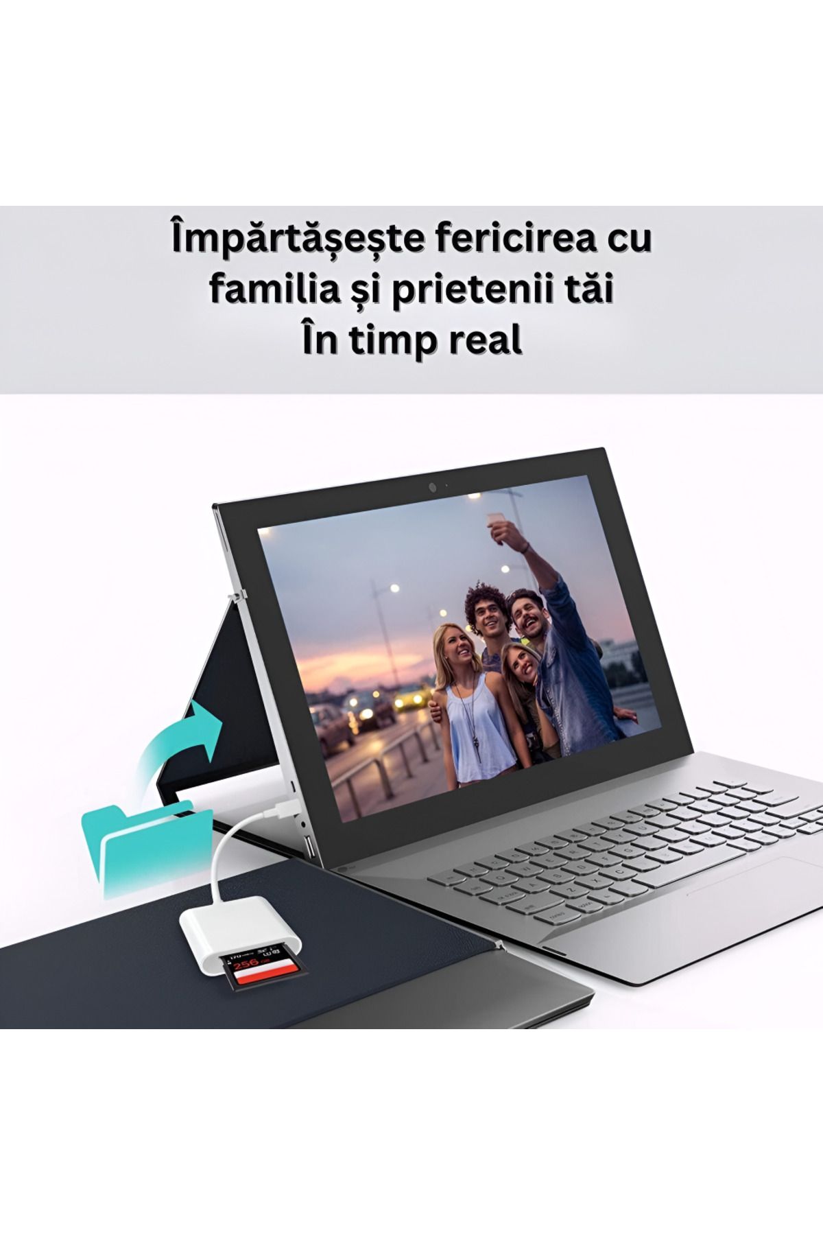 Velixo-USB-C Card Reader, Fast Transfer, Plug & Play, SD/MicroSD/TF Support, Compact, Portable, Universal 3