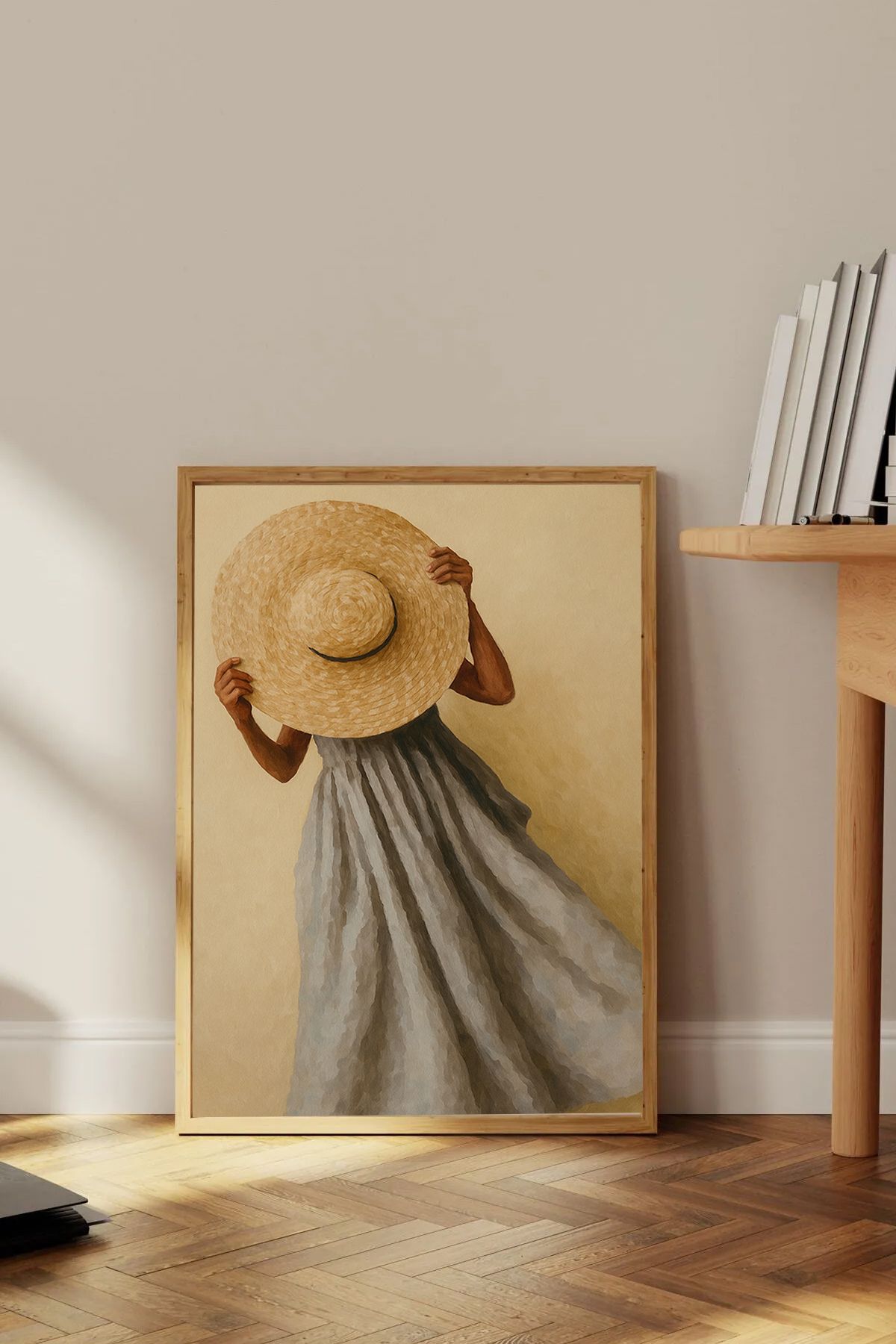 Dekorsiahome Tek Parça Ahşap Çerçeveli Oturma Odası Salon Mutfak Tablo TK0379