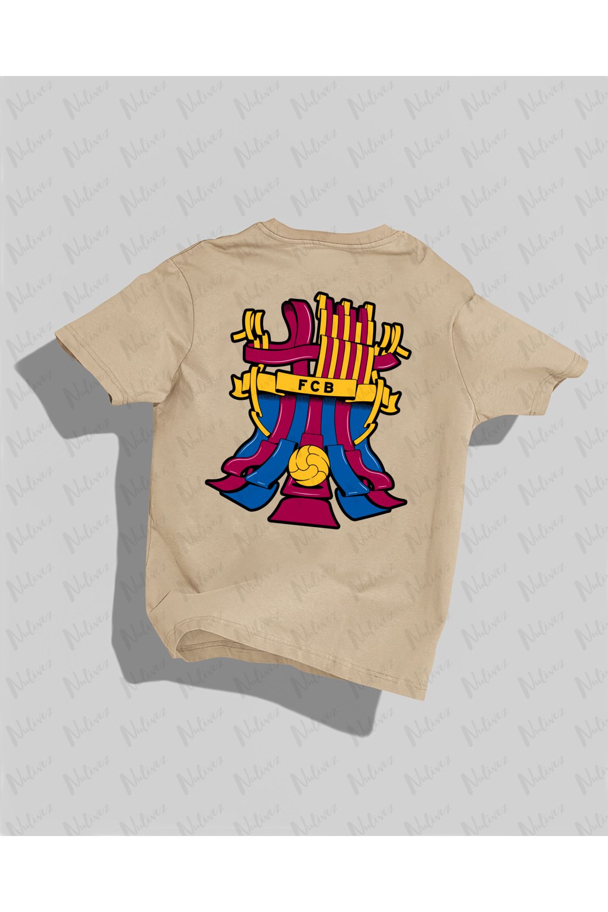 Nulivez Barcelona Tasarımı Baskılı Yüksek Kalite Kompakt Unisex Oversize T-Shirt