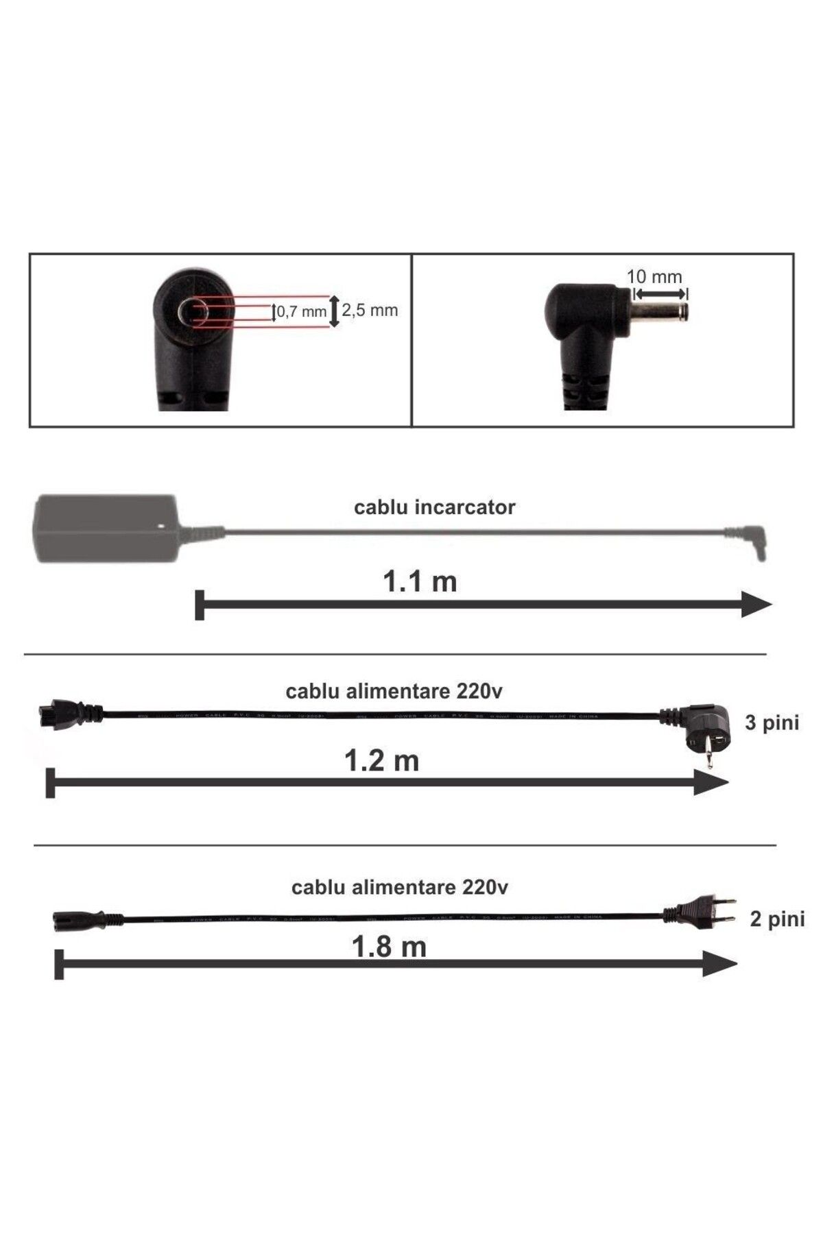 ASUS-Laptop charger Asus EEE PC 1018P 2.1A 40W connector 2.5x0.7 mm 3