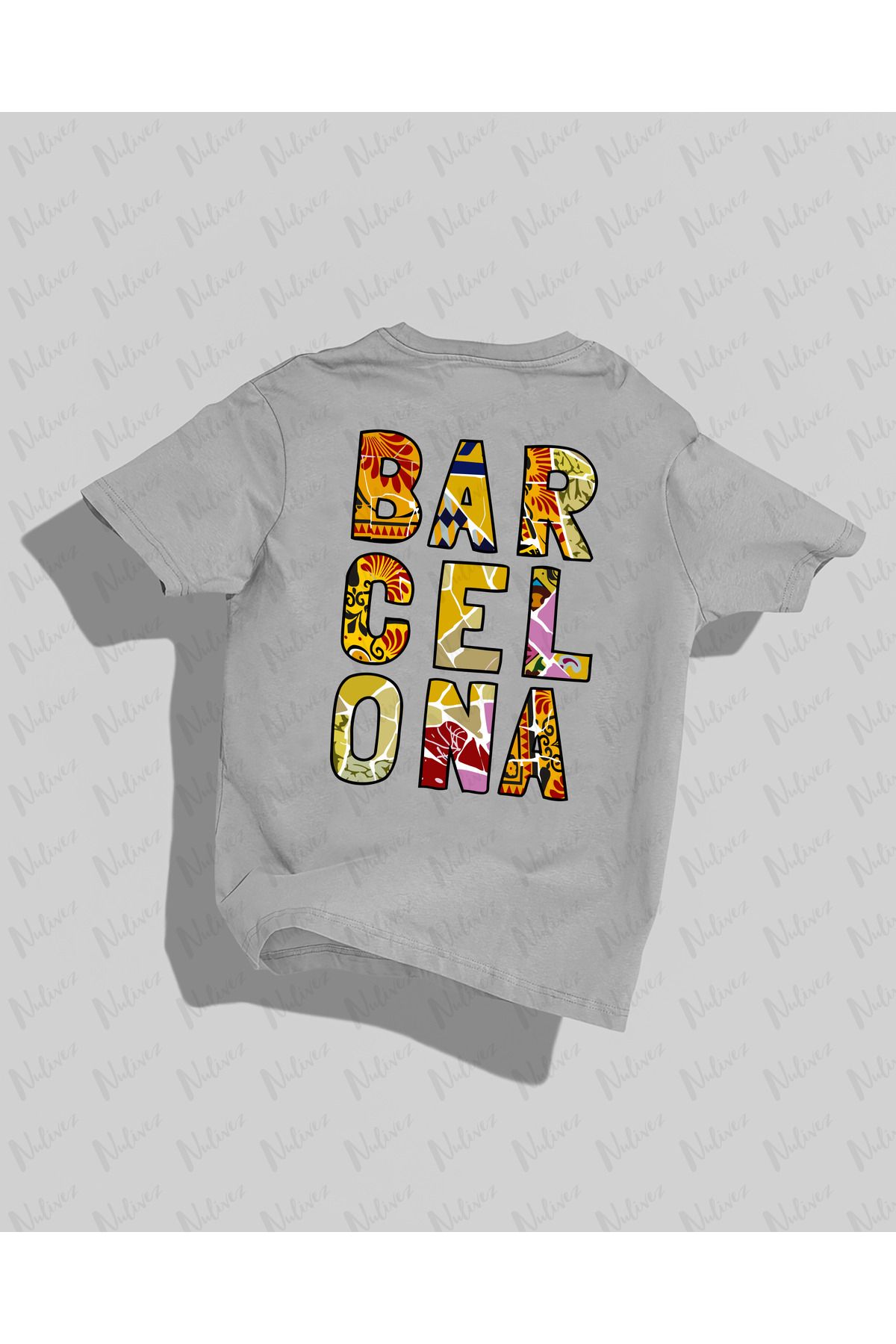 Nulivez Barcelona Tasarımı Baskılı Yüksek Kalite Kompakt Unisex Oversize T-Shirt