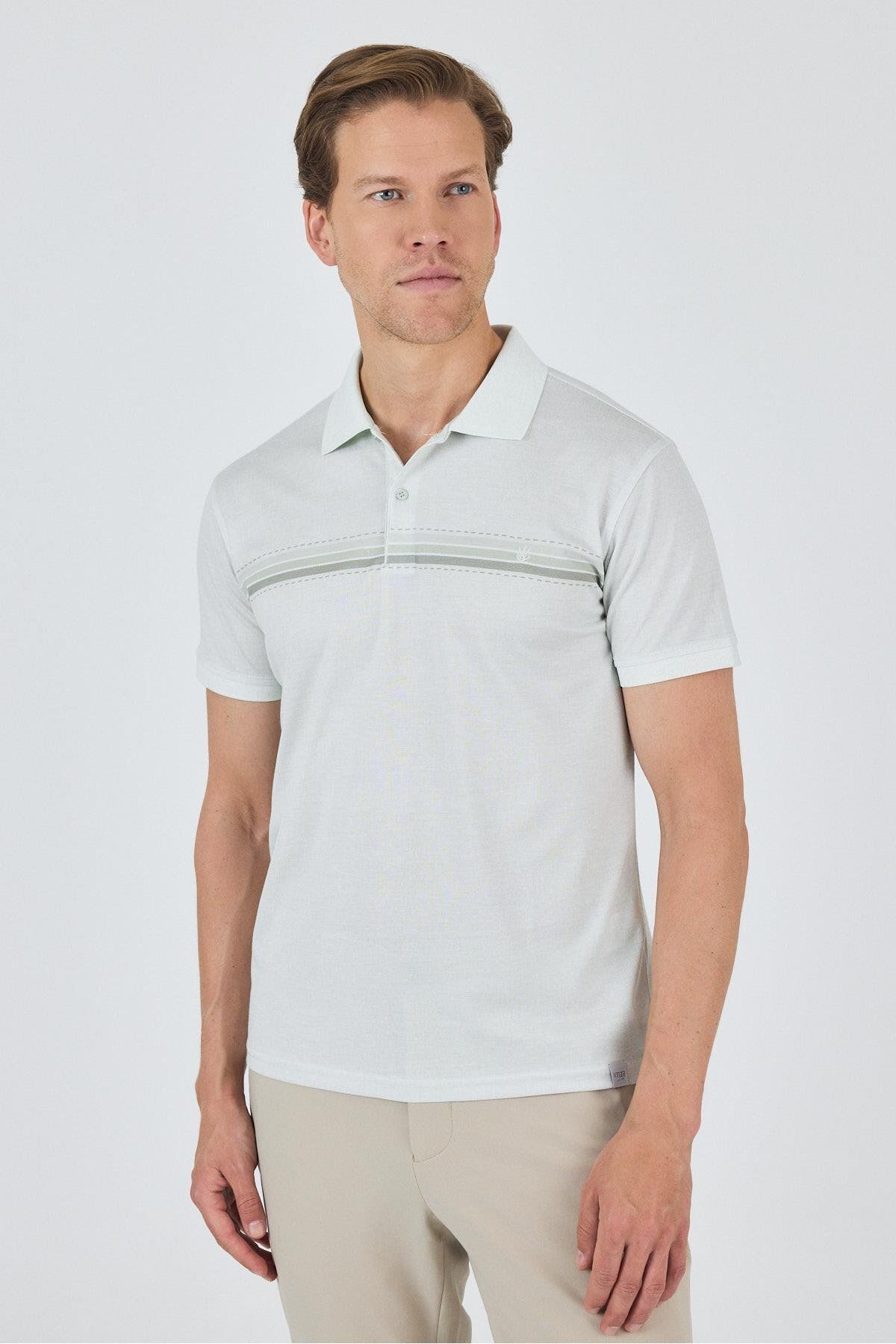 İmza Kısa Kol Baskılı Pike Polo Yaka Cepsiz Slim Fit Tişört 1011250168